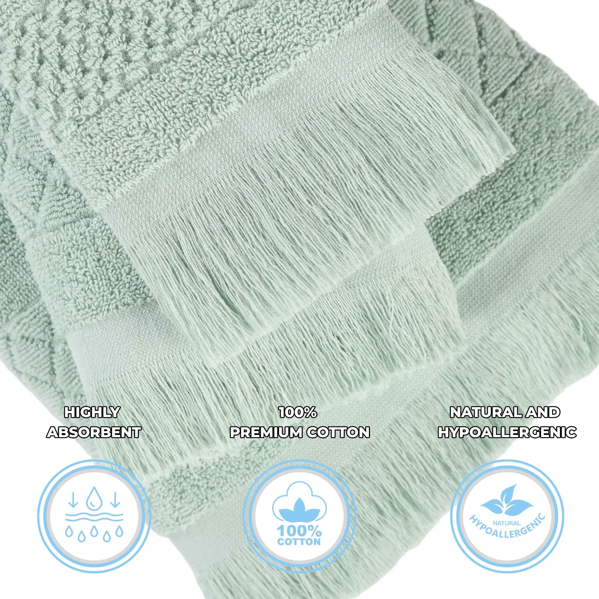 Cotton Geometric Jacquard Absorbent Bath Towel Set of 3 - Bath Towel by Superior Brand
