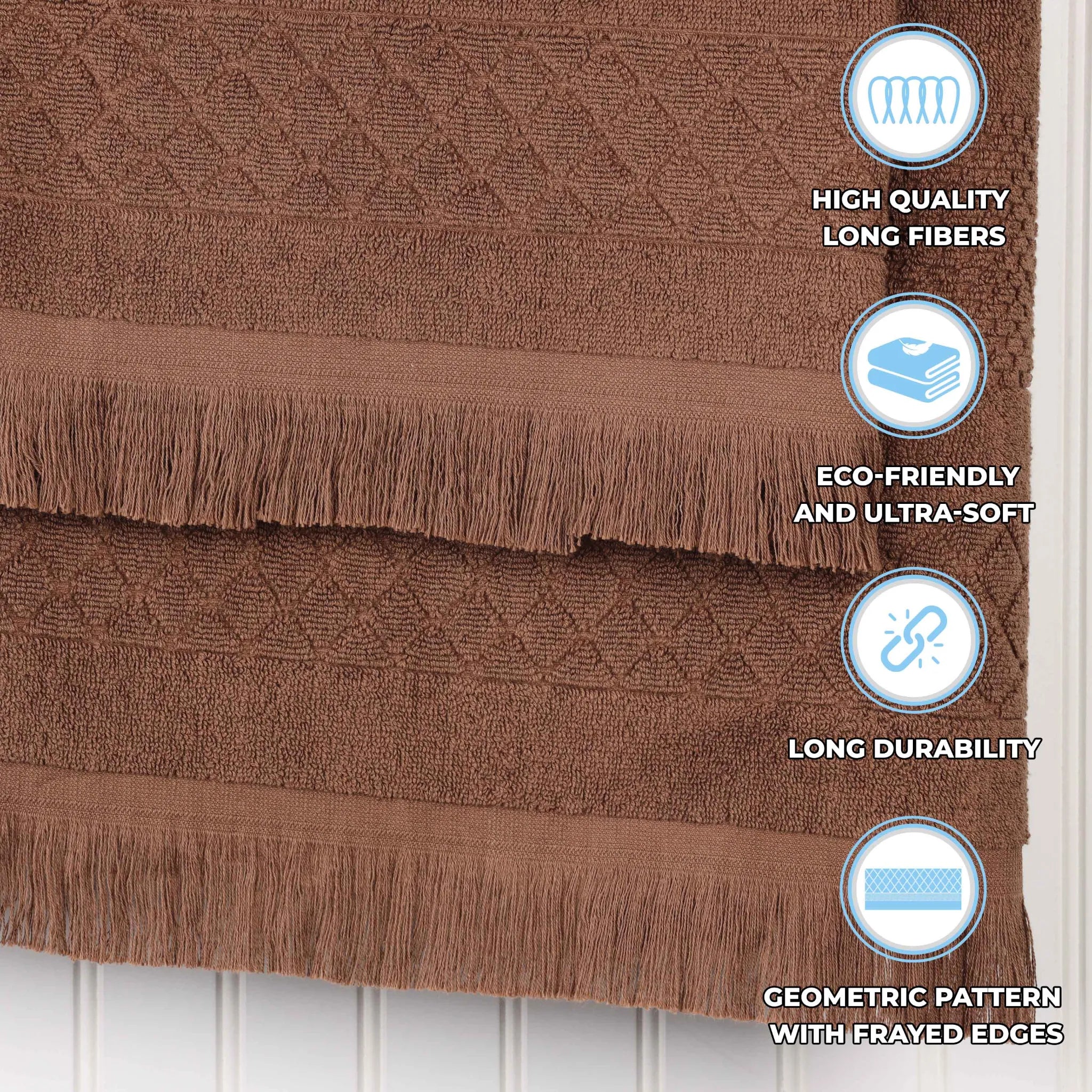 Cotton Geometric Jacquard Absorbent Bath Towel Set of 3 - Bath Towel by Superior Brand