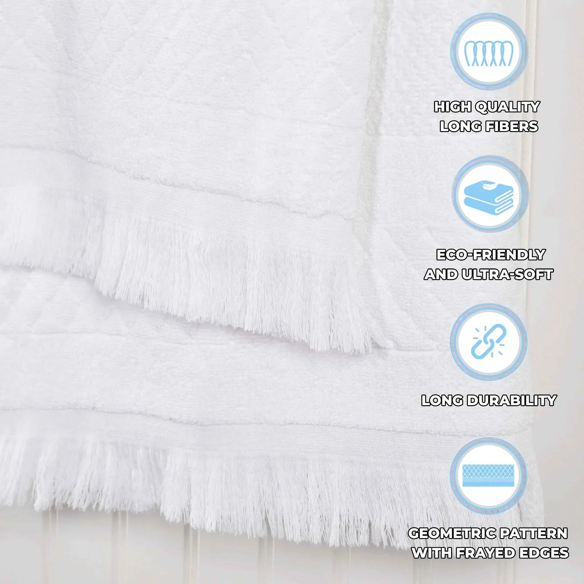 Cotton Geometric Jacquard Absorbent Bath Towel Set of 3 - Bath Towel by Superior Brand