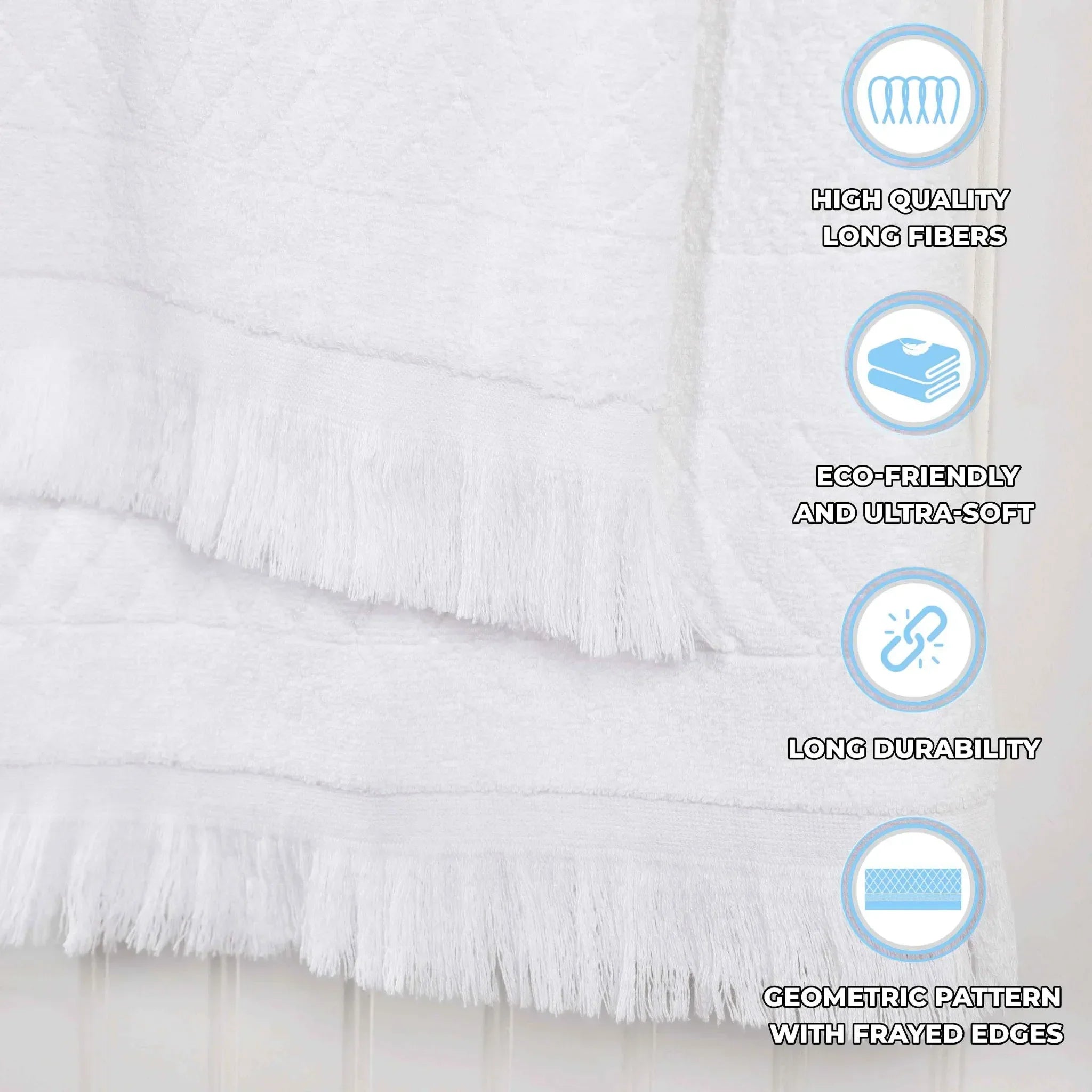 Cotton Geometric Jacquard Absorbent Bath Towel Set of 3 - Bath Towel by Superior Brand
