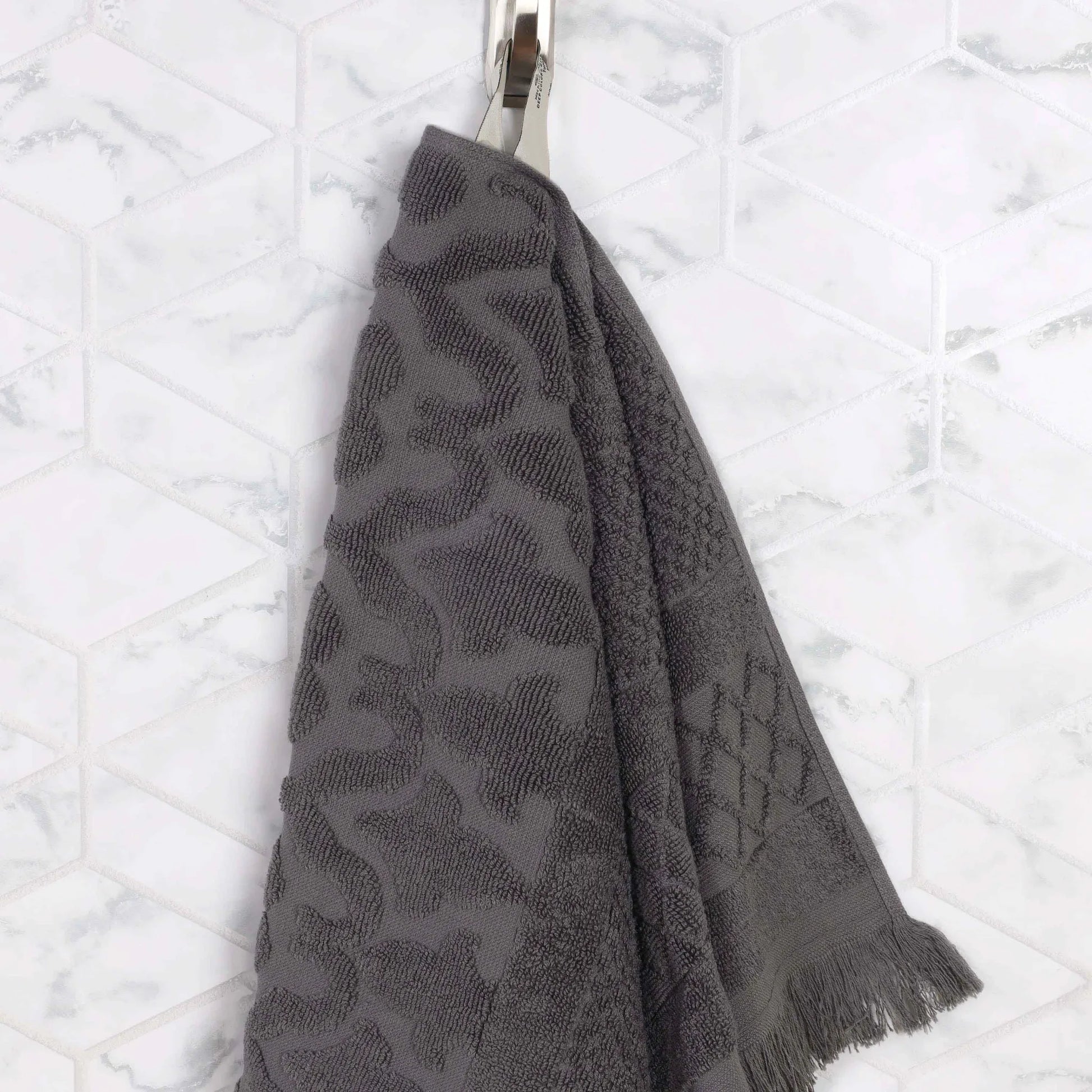 Cotton Geometric Jacquard Absorbent Bath Towel Set of 3 - Bath Towel by Superior Brand
