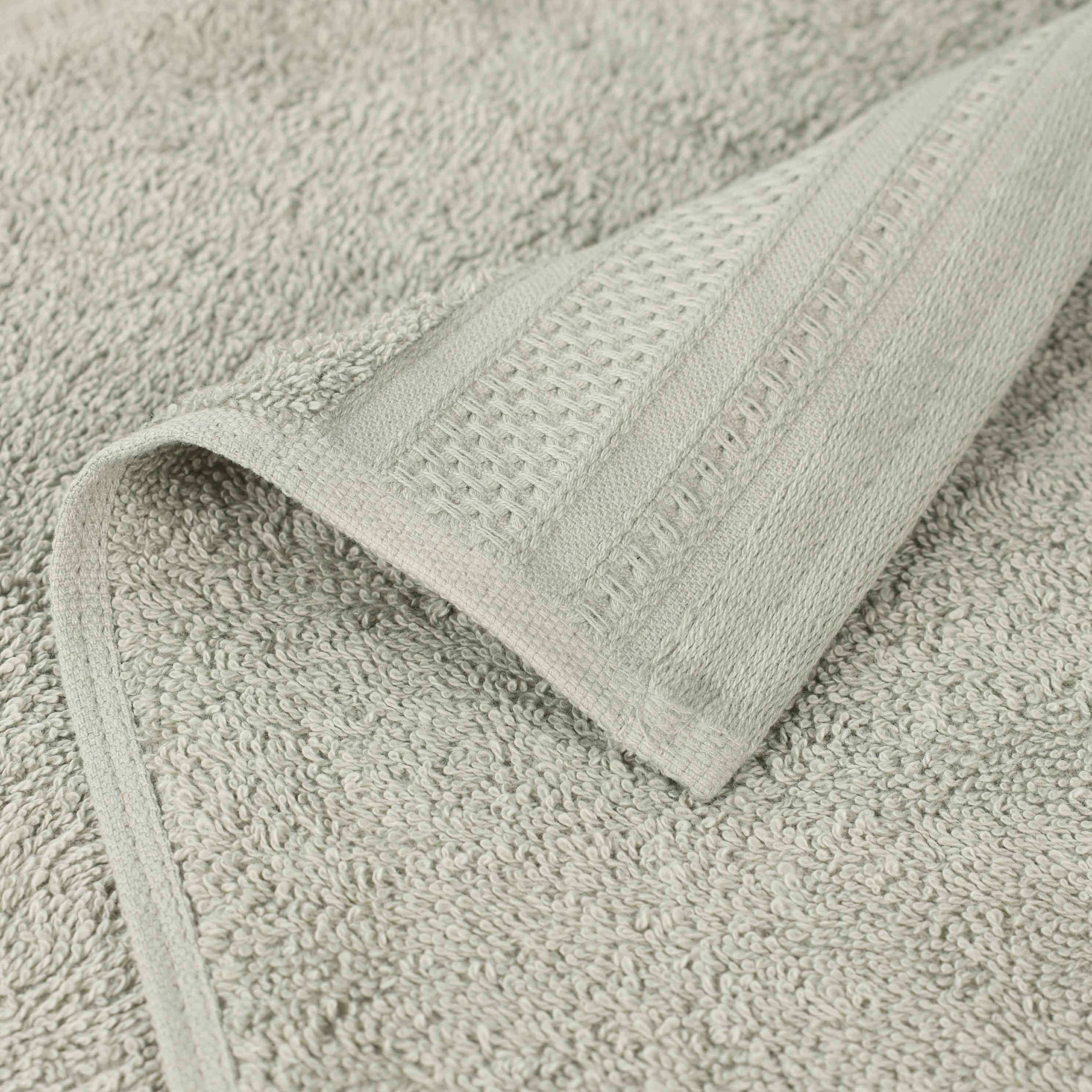 Honeycomb Textured Waffle Border Cotton Bath Towels, Set of 4 - Bath Towel by Superior Brand
