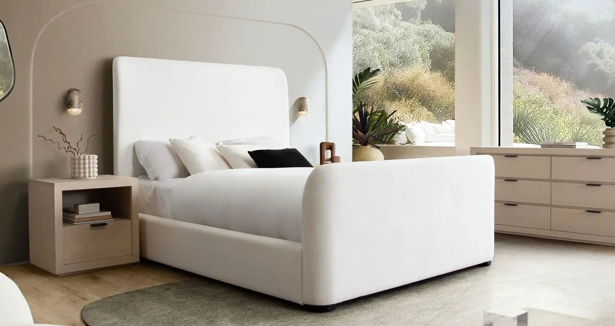 Even Ivory Fabric King Bed Diamond Sofa - Best Buy Furniture
