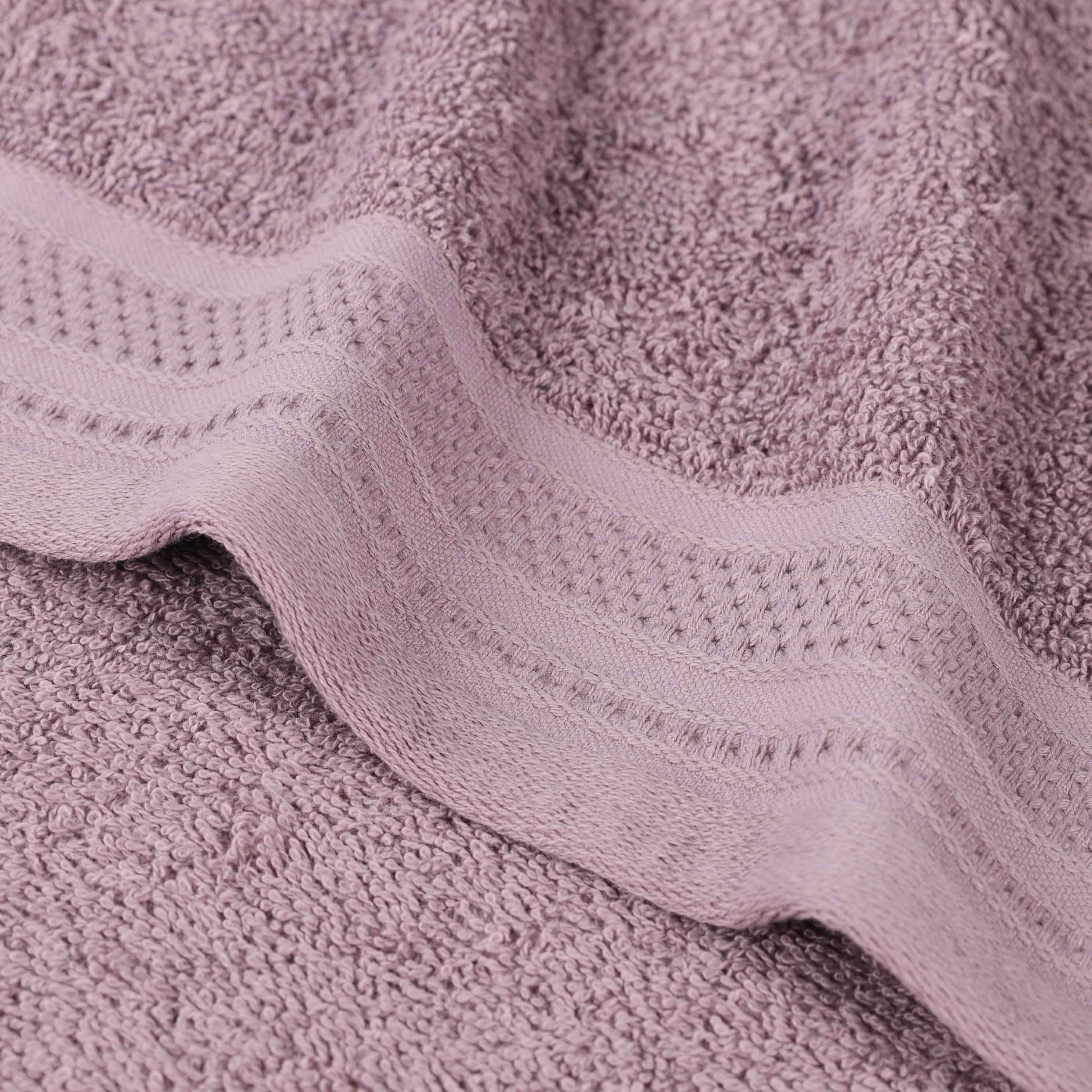 Honeycomb Textured Waffle Border Cotton Bath Towels, Set of 4 - Bath Towel by Superior Brand