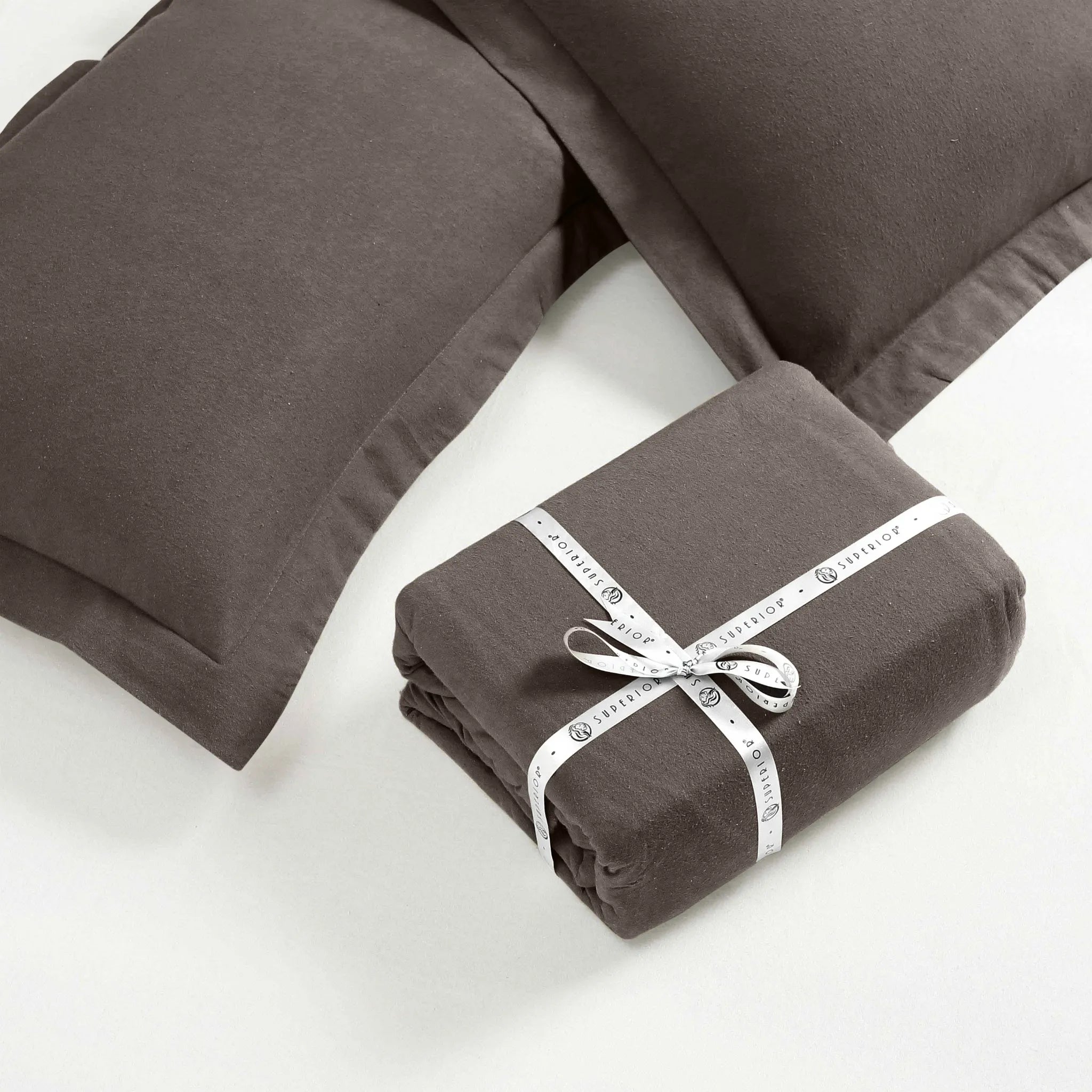 Flannel Cotton Modern Solid Fuzzy Duvet Cover Set With Pillow Shams - Duvet Cover Set by Superior Brand