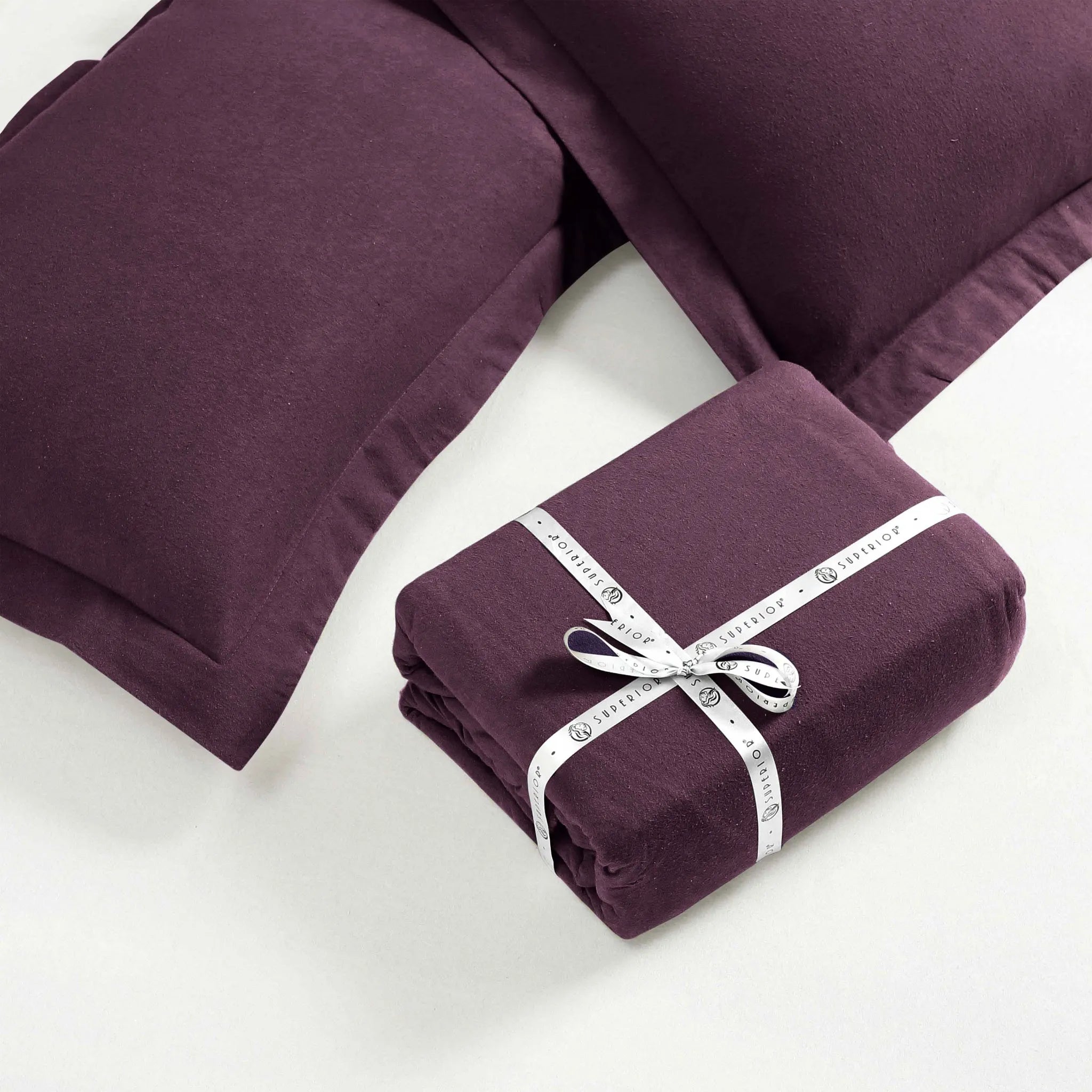 Flannel Cotton Modern Solid Fuzzy Duvet Cover Set With Pillow Shams - Duvet Cover Set by Superior Brand