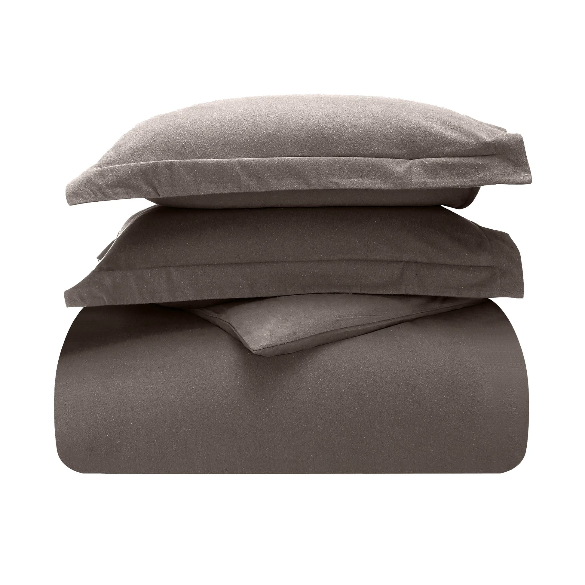 Flannel Cotton Modern Solid Fuzzy Duvet Cover Set With Pillow Shams - Duvet Cover Set by Superior Brand