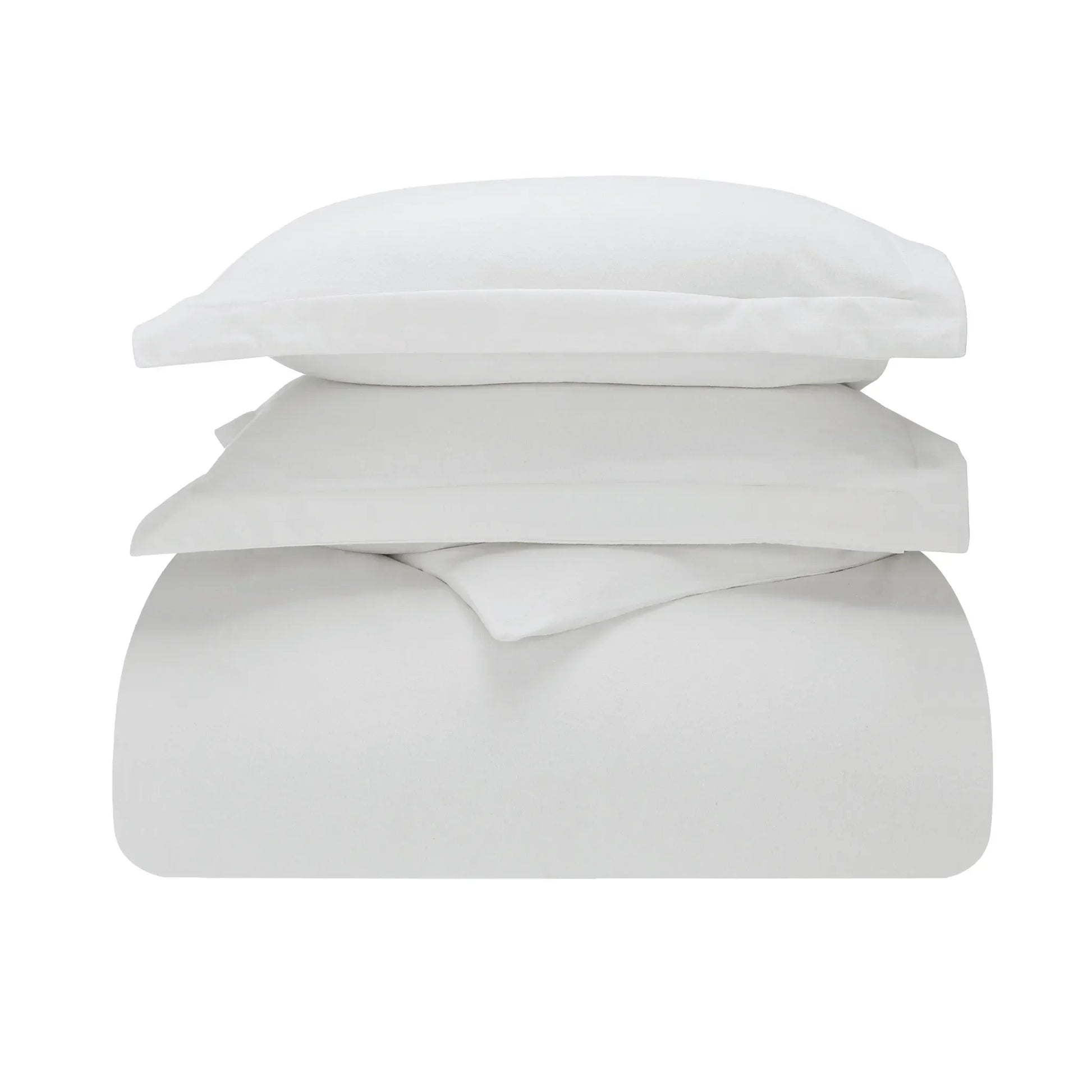 Flannel Cotton Modern Solid Fuzzy Duvet Cover Set With Pillow Shams - Duvet Cover Set by Superior Brand
