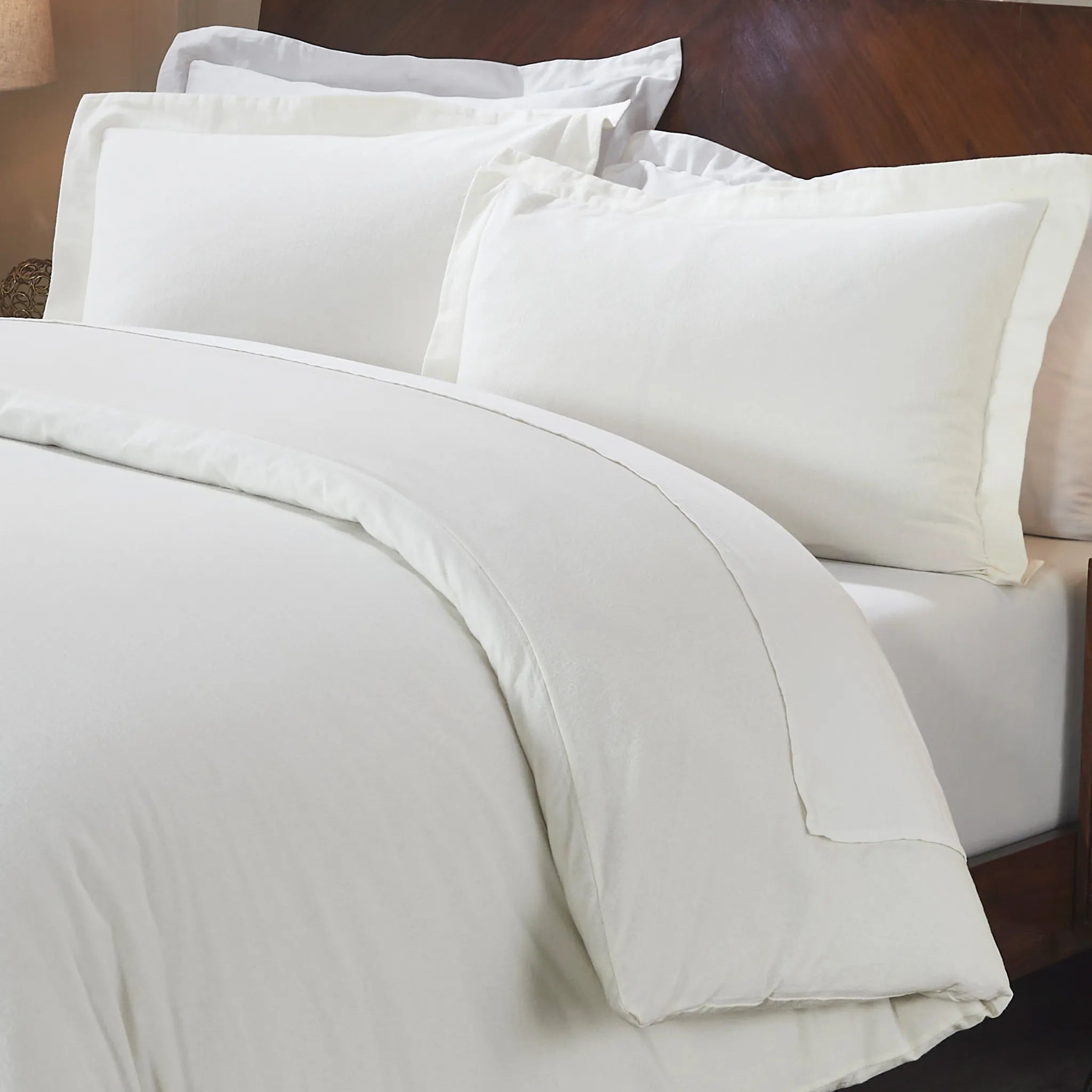 Flannel Cotton Modern Solid Fuzzy Duvet Cover Set With Pillow Shams - Duvet Cover Set by Superior Brand