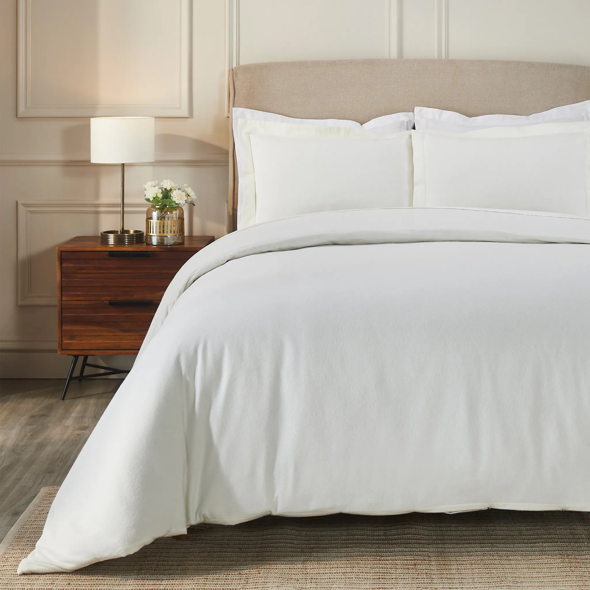Flannel Cotton Modern Solid Fuzzy Duvet Cover Set With Pillow Shams - Duvet Cover Set by Superior Brand