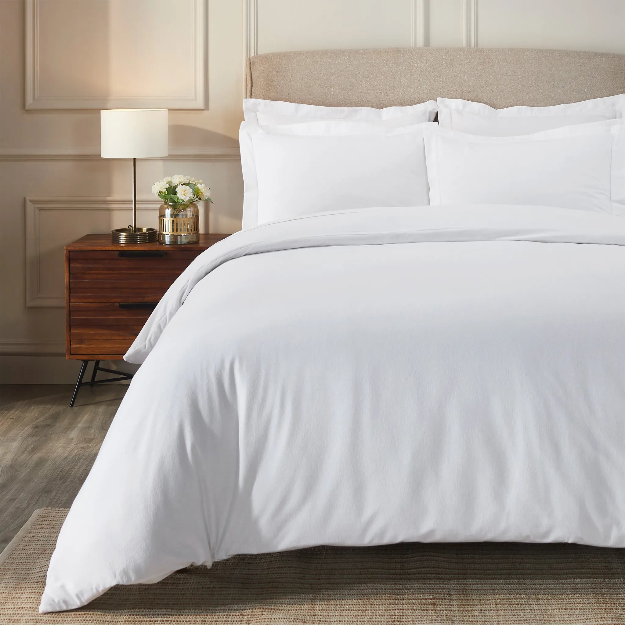 Flannel Cotton Modern Solid Fuzzy Duvet Cover Set With Pillow Shams - Duvet Cover Set by Superior Brand