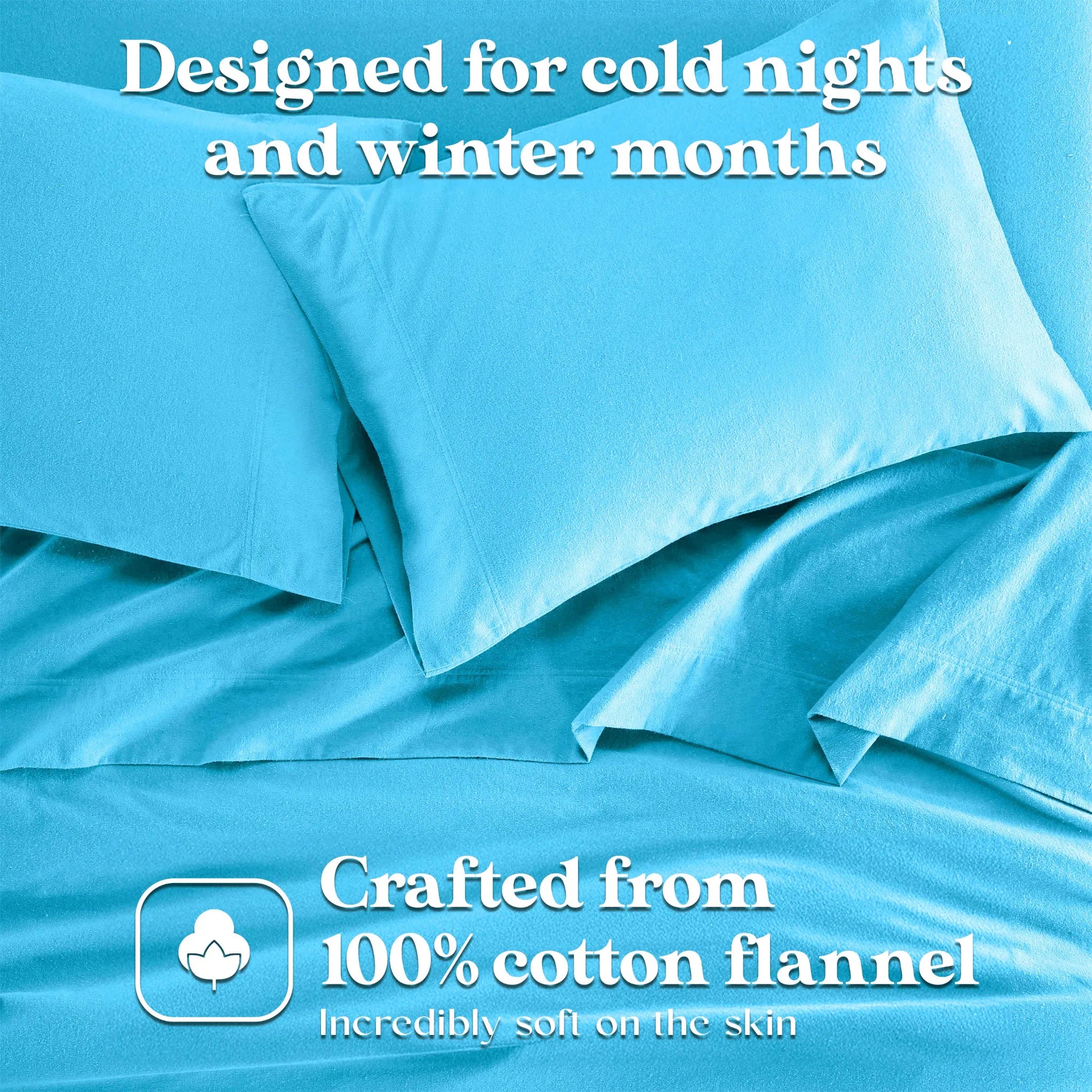 Solid Flannel Cotton Soft Fuzzy Pillowcases, Set of 2 - Pillowcases by Superior Brand