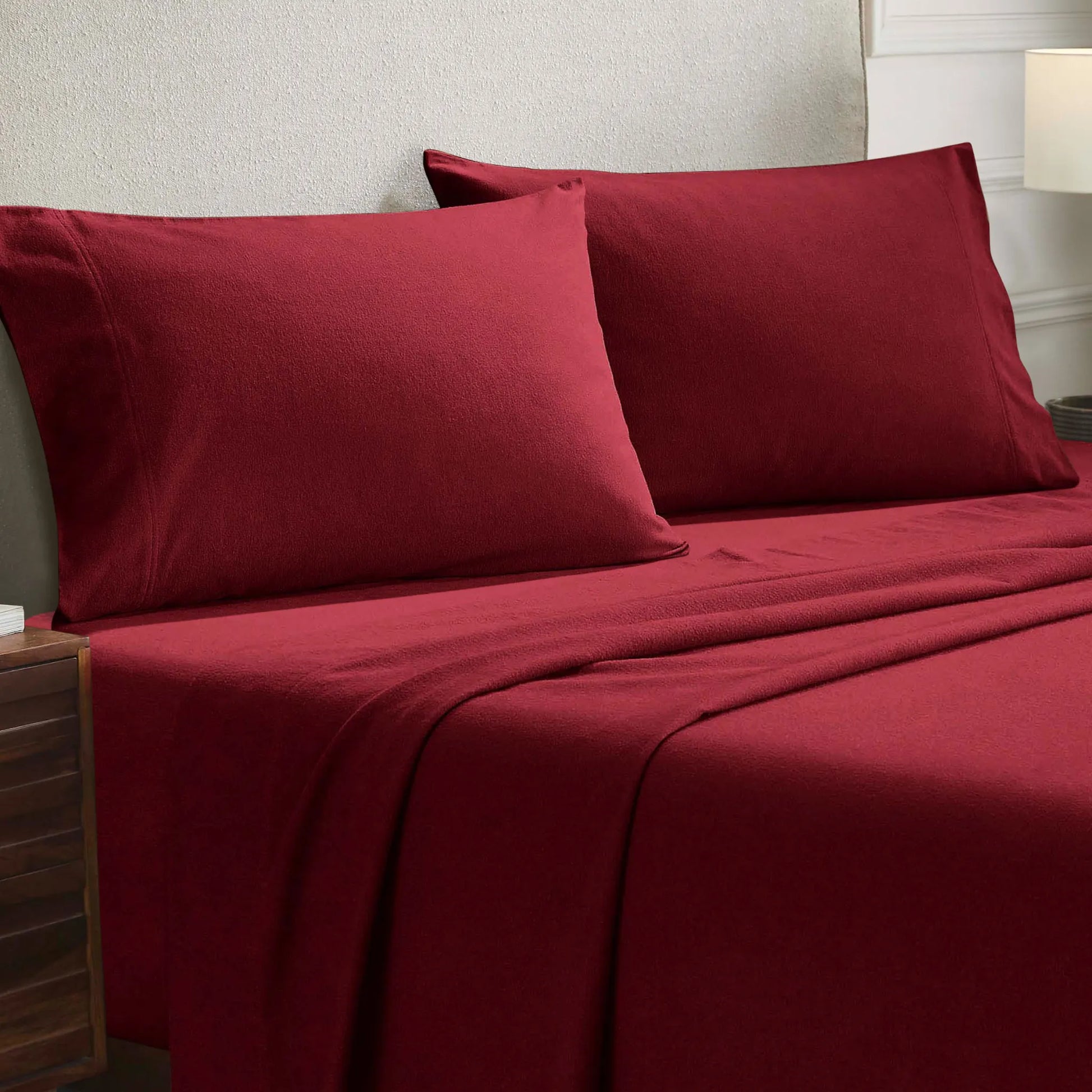 Solid Flannel Cotton Soft Fuzzy Pillowcases, Set of 2 - Pillowcases by Superior Brand