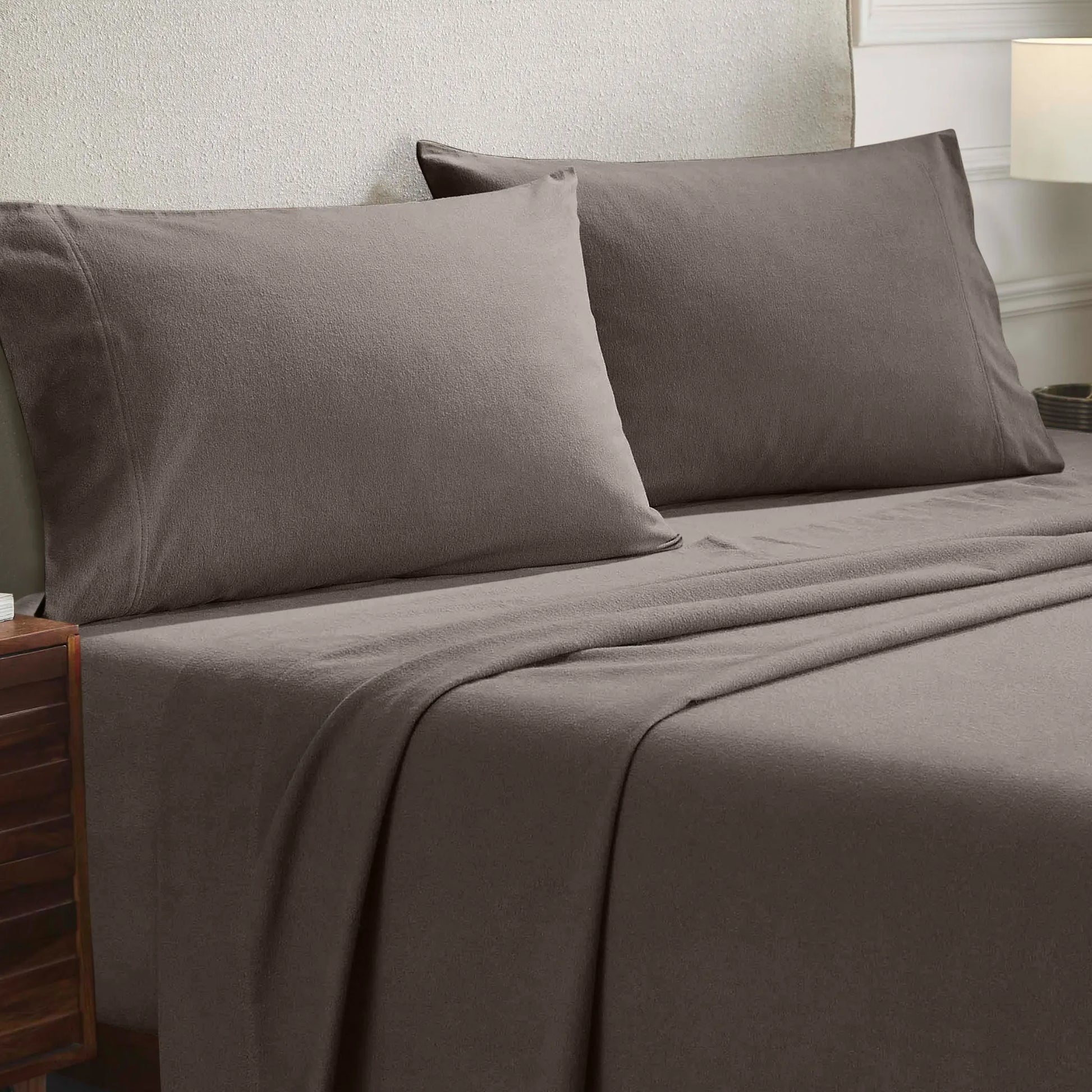 Solid Flannel Cotton Soft Fuzzy Pillowcases, Set of 2 - Pillowcases by Superior Brand