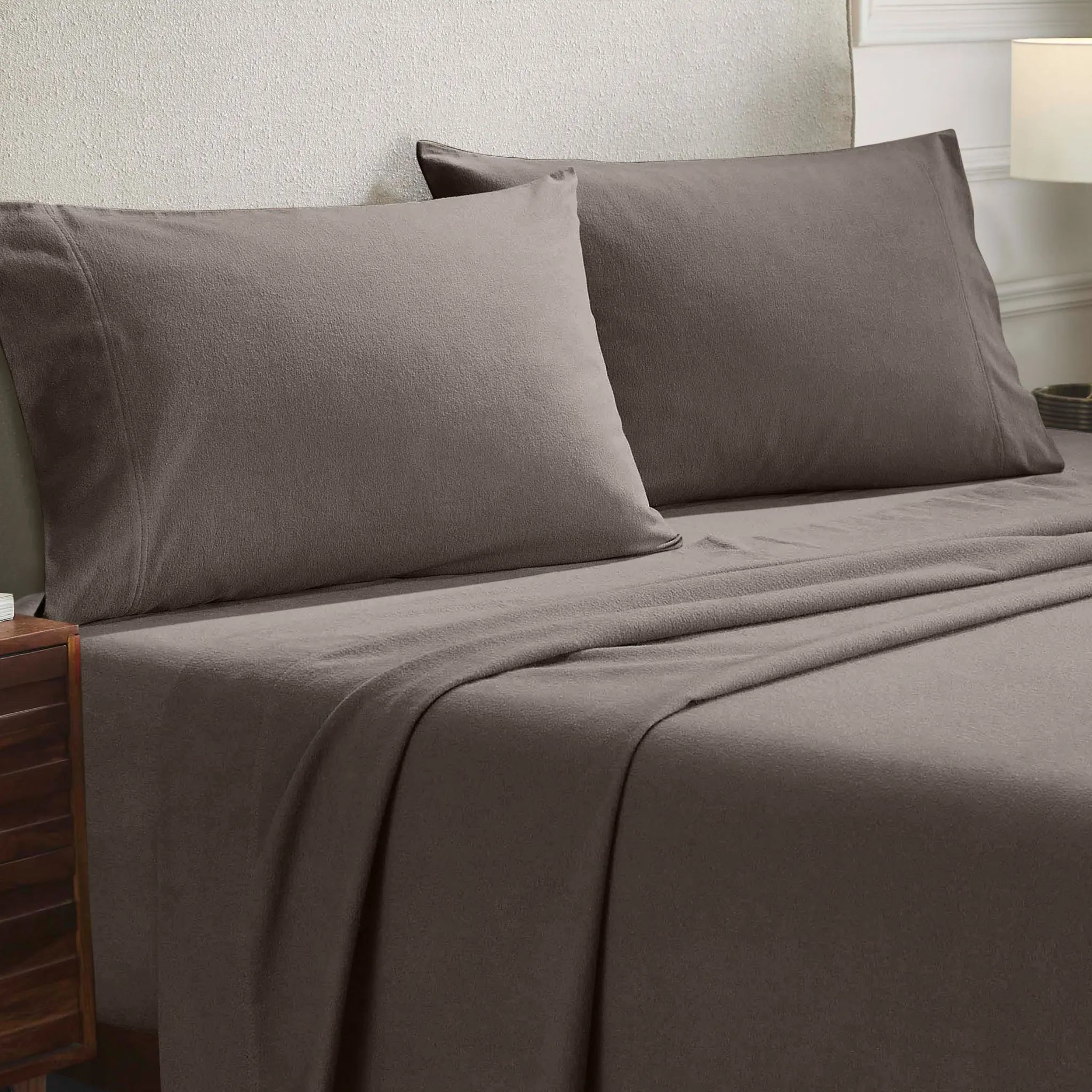Solid Flannel Cotton Soft Fuzzy Pillowcases, Set of 2 - Pillowcases by Superior Brand