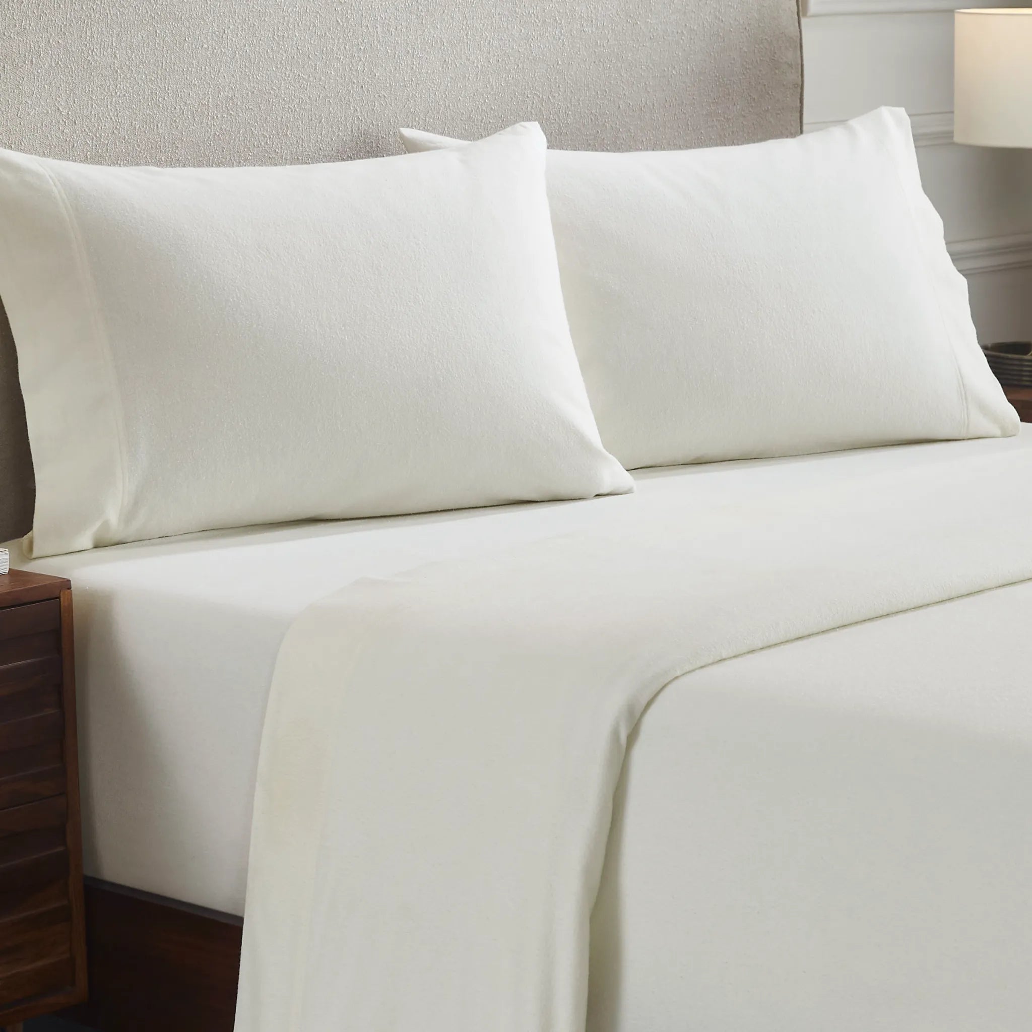 Solid Flannel Cotton Soft Fuzzy Pillowcases, Set of 2 - Pillowcases by Superior Brand