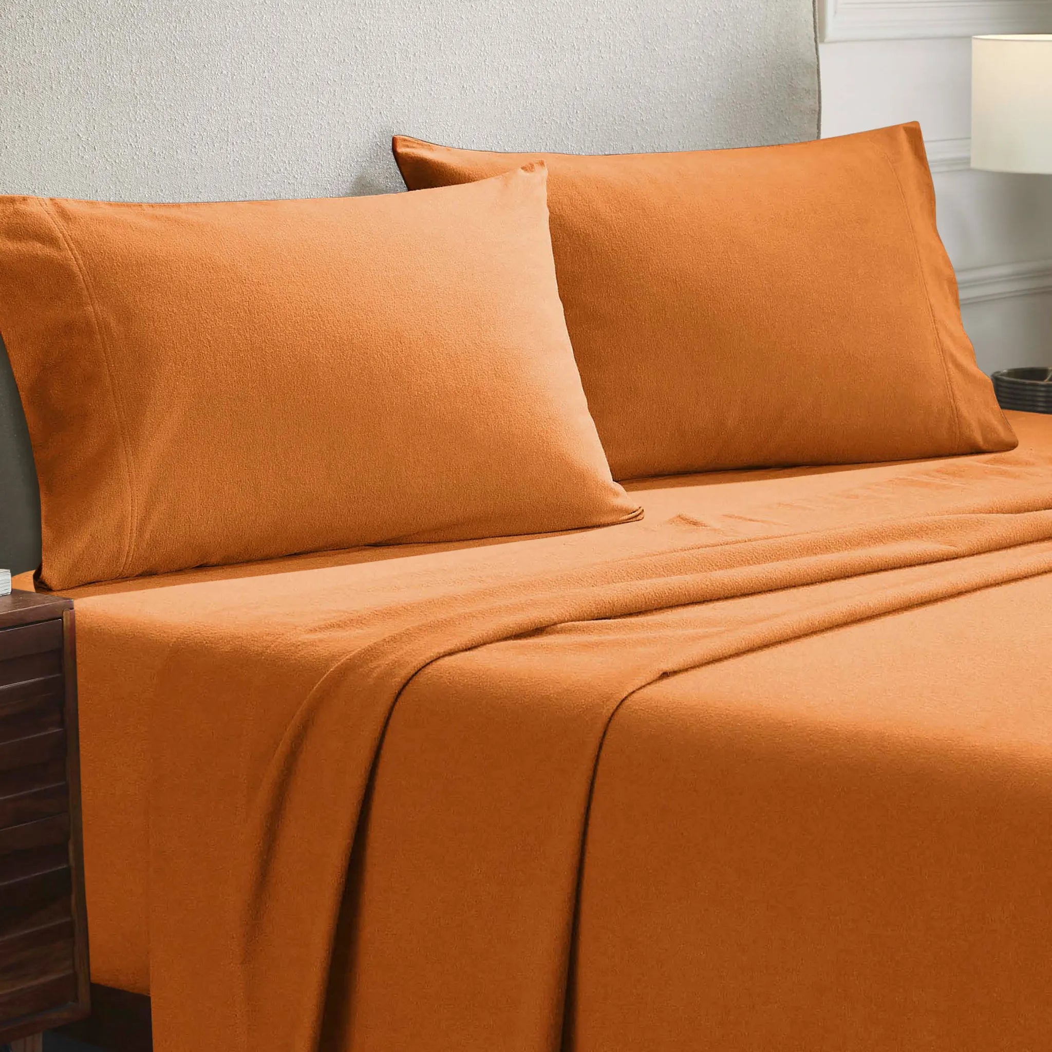 Solid Flannel Cotton Soft Fuzzy Pillowcases, Set of 2 - Pillowcases by Superior Brand