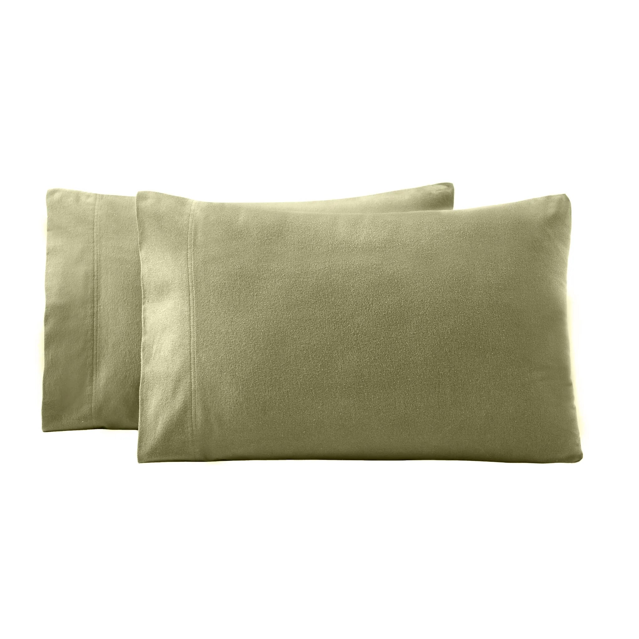 Solid Flannel Cotton Soft Fuzzy Pillowcases, Set of 2 - Pillowcases by Superior Brand