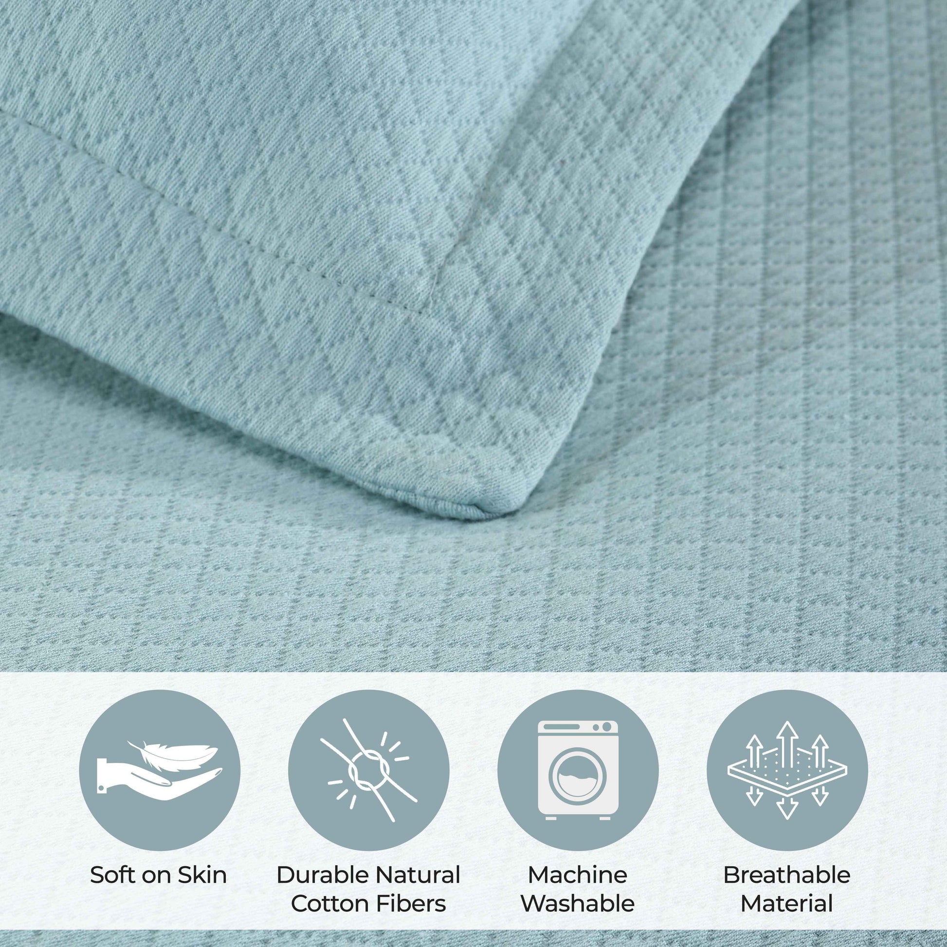 Solitaire Jacquard Matelassé Cotton Diamond Solitaire Bedspread Set - Bedspread by Superior Brand