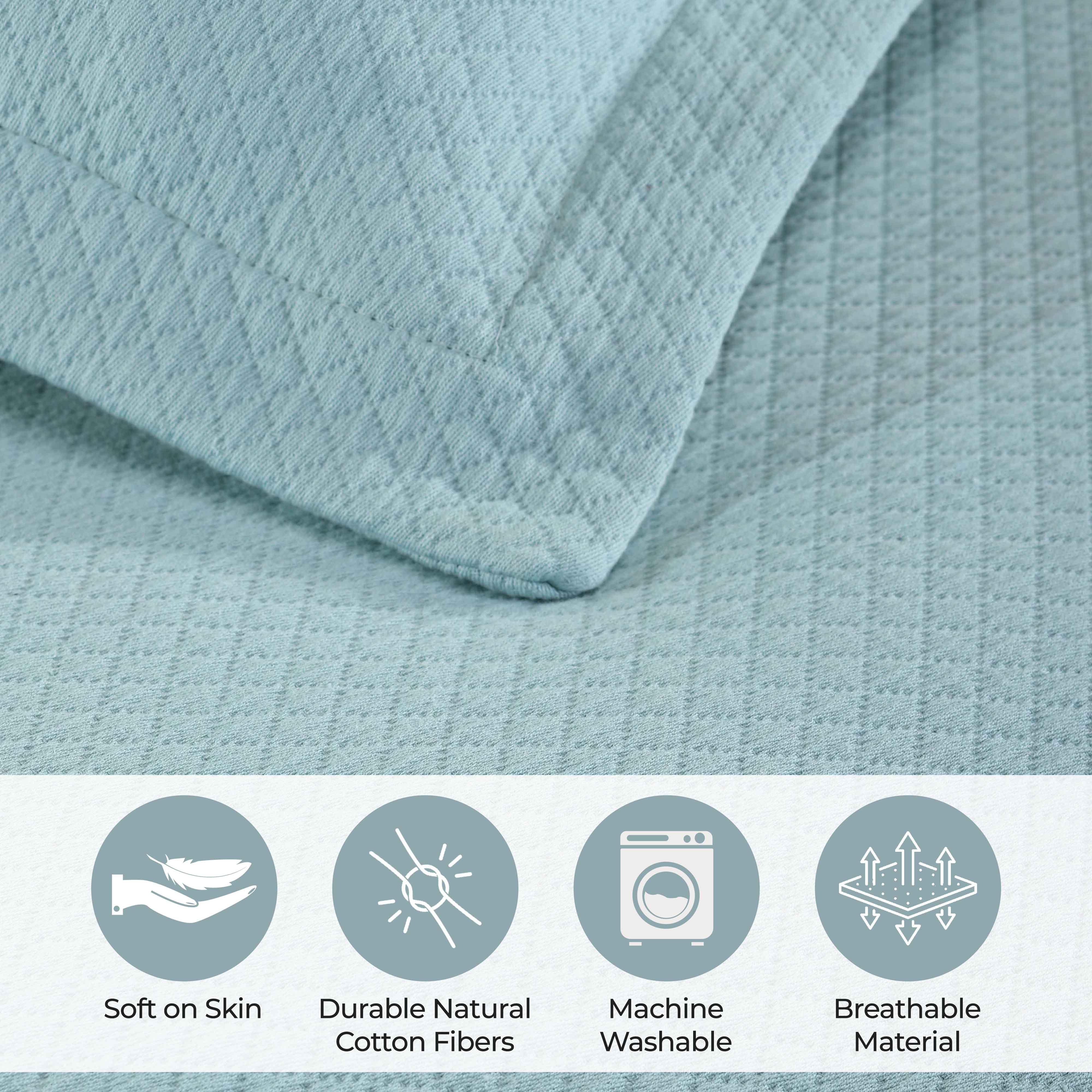 Solitaire Jacquard Matelassé Cotton Diamond Solitaire Bedspread Set - Bedspread by Superior Brand
