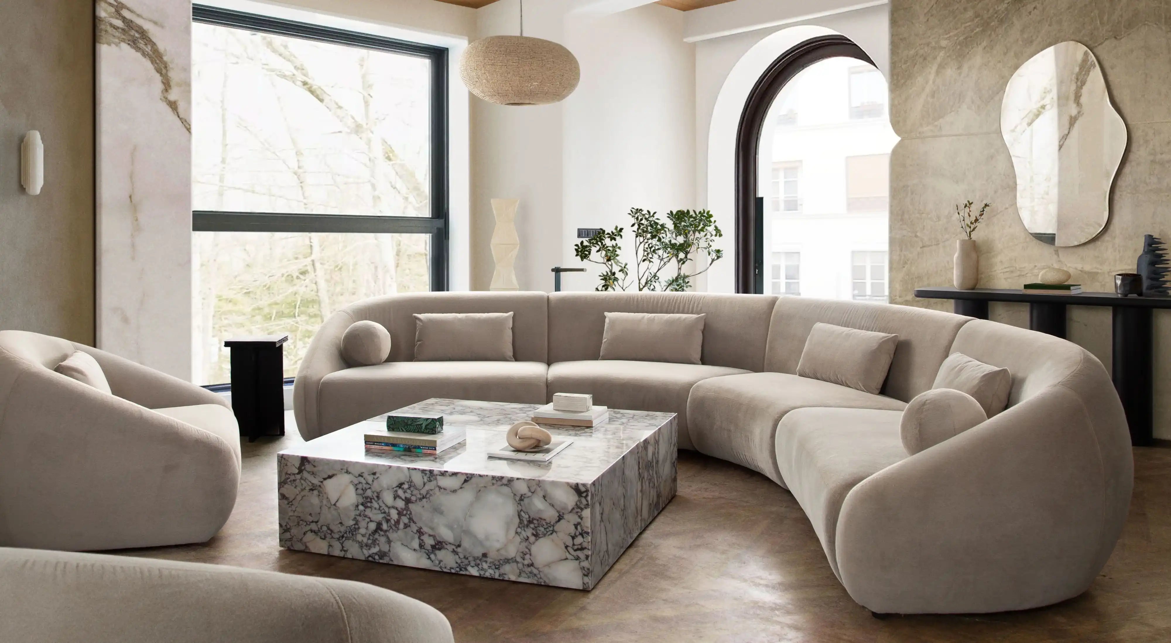 Lena 4 Piece Fawn Alpaca Fabric Sofa - Best Buy Furniture