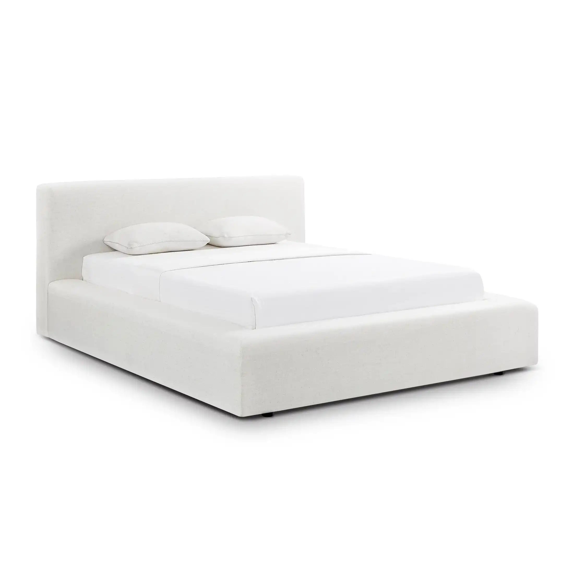 Meena Cream Upcycled Linen Storage Bed - Best Buy Furniture