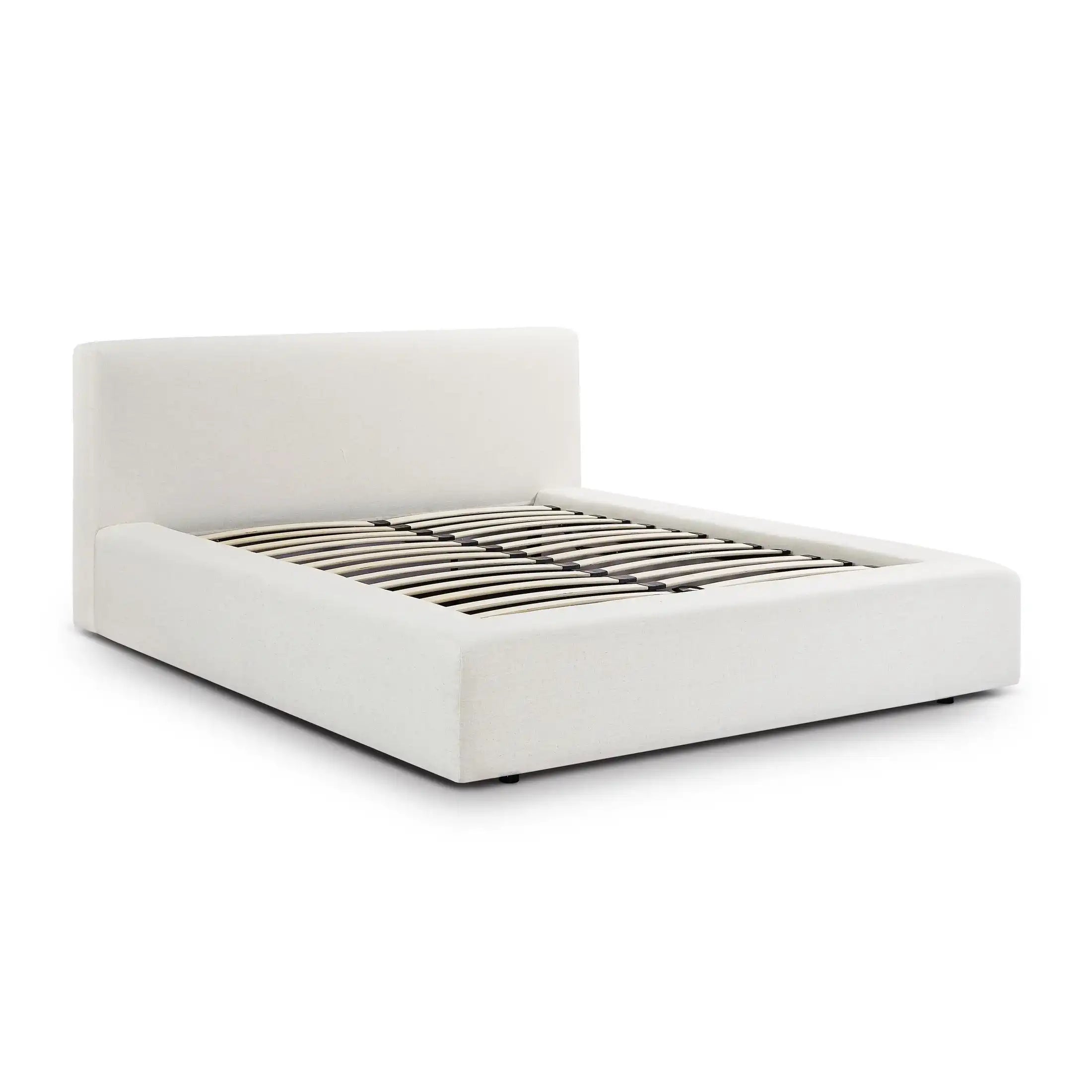 Meena Cream Upcycled Linen Storage Bed - Best Buy Furniture