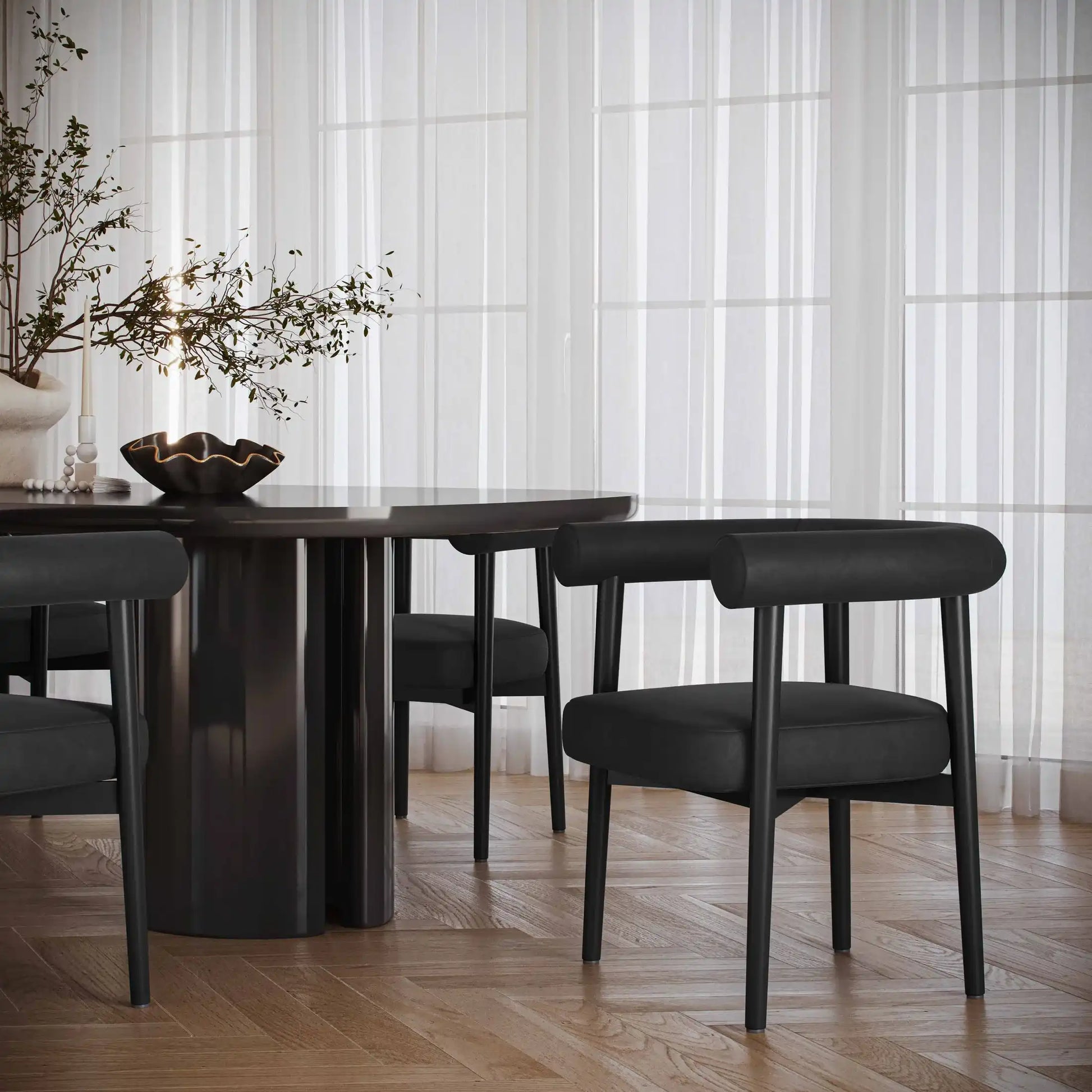 Spara Performance Vegan Leather Dining Chair Black - Best Buy Furniture