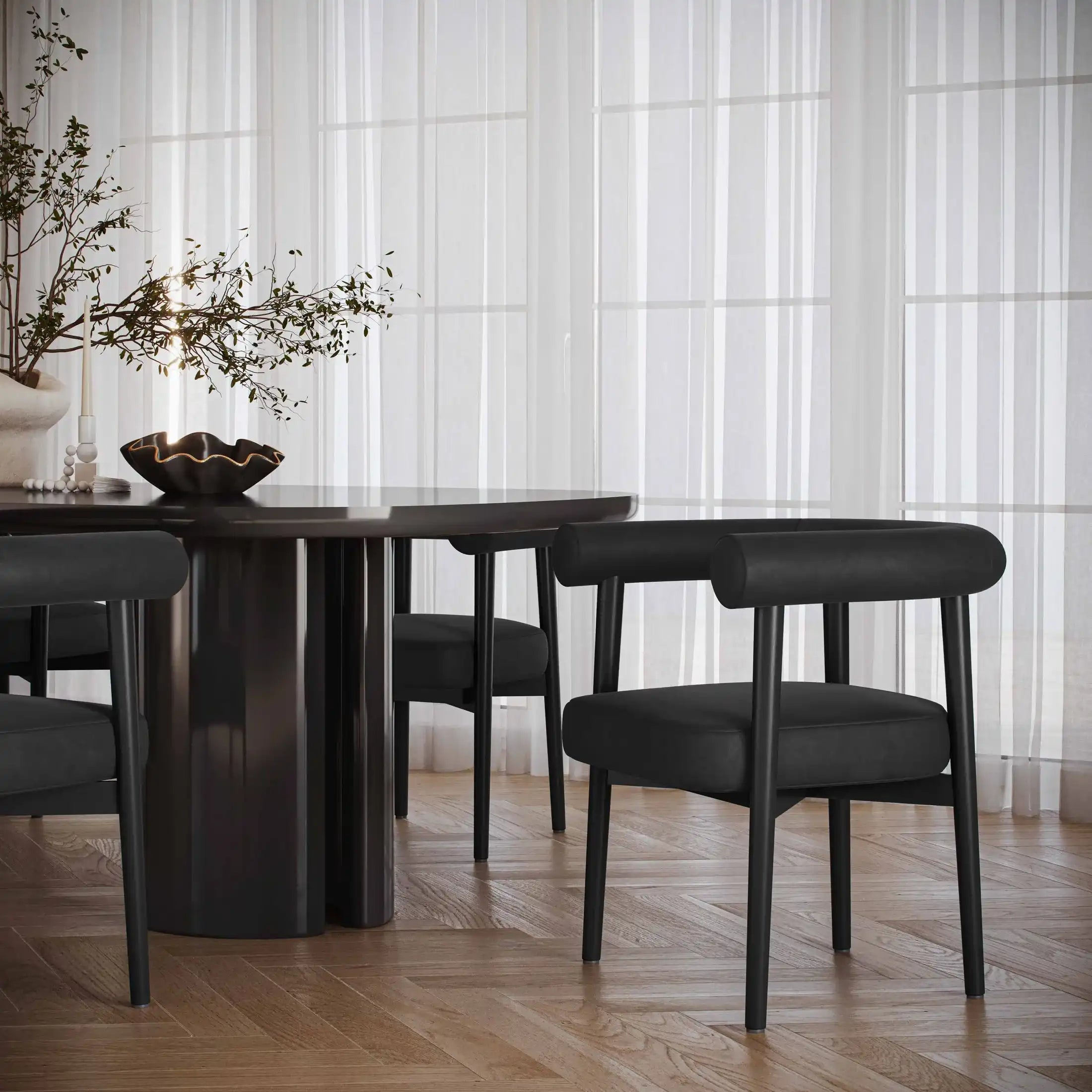Spara Performance Vegan Leather Dining Chair Black - Best Buy Furniture