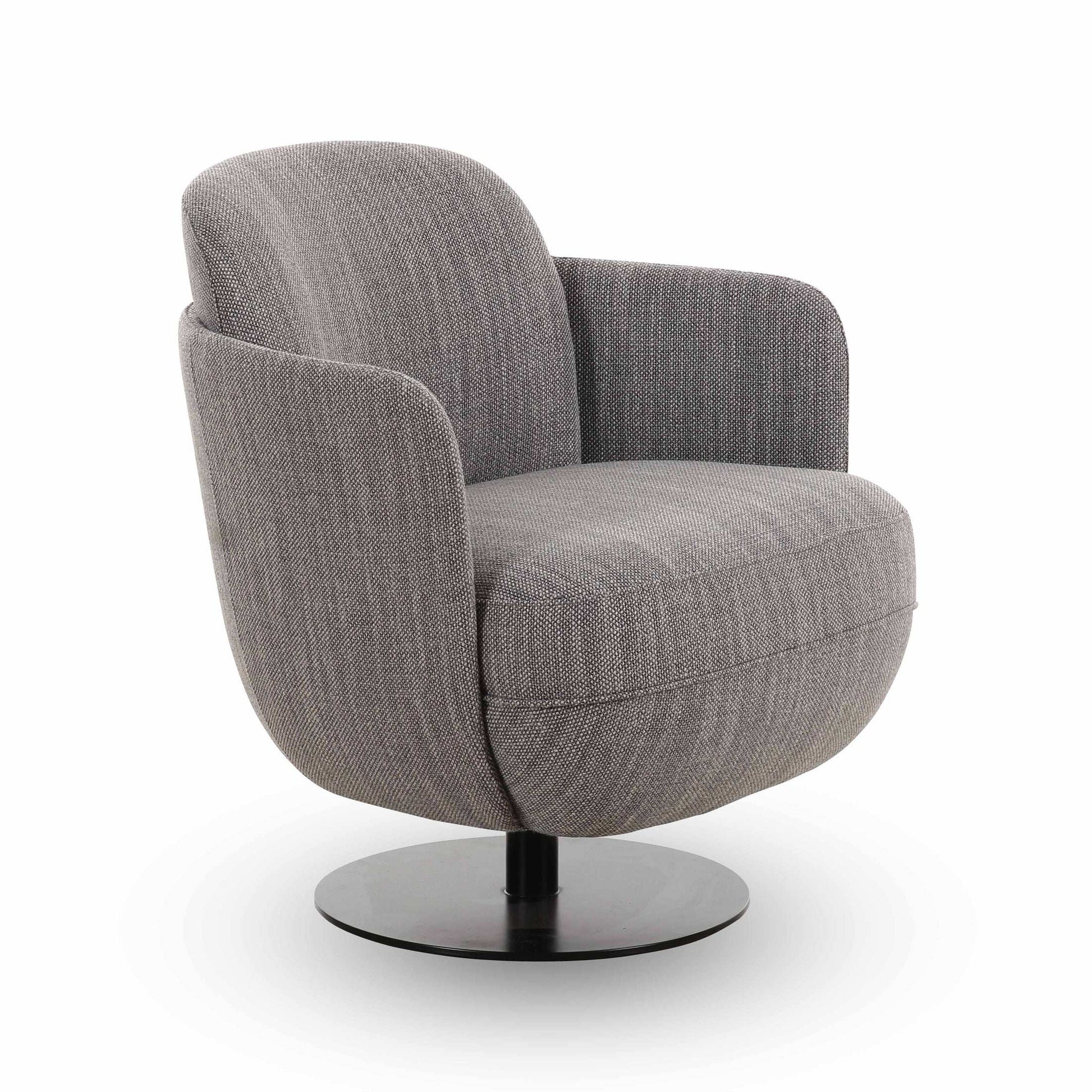 Solange Grey Textured Weave Swivel Chair - Best Buy Furniture