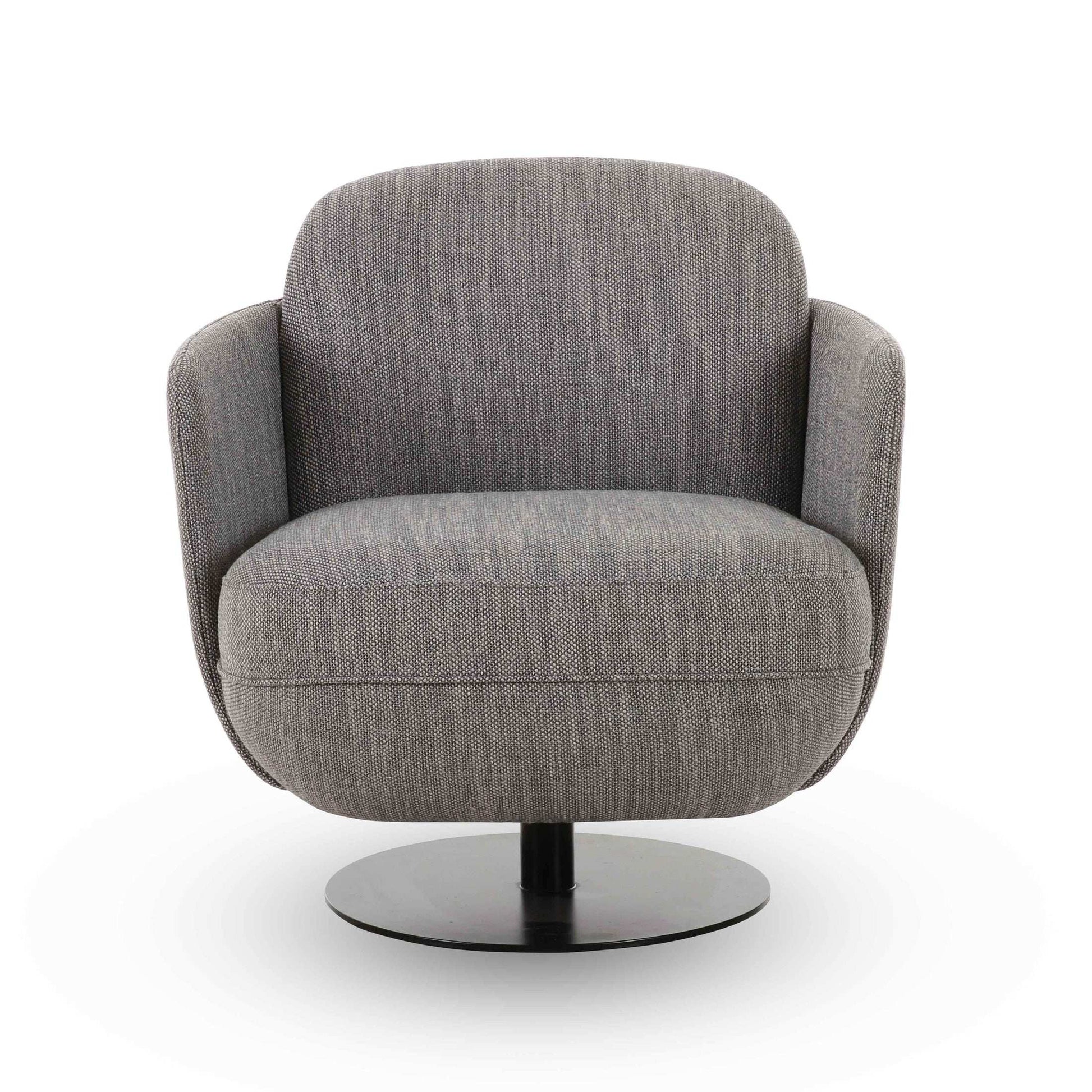 Solange Grey Textured Weave Swivel Chair - Best Buy Furniture
