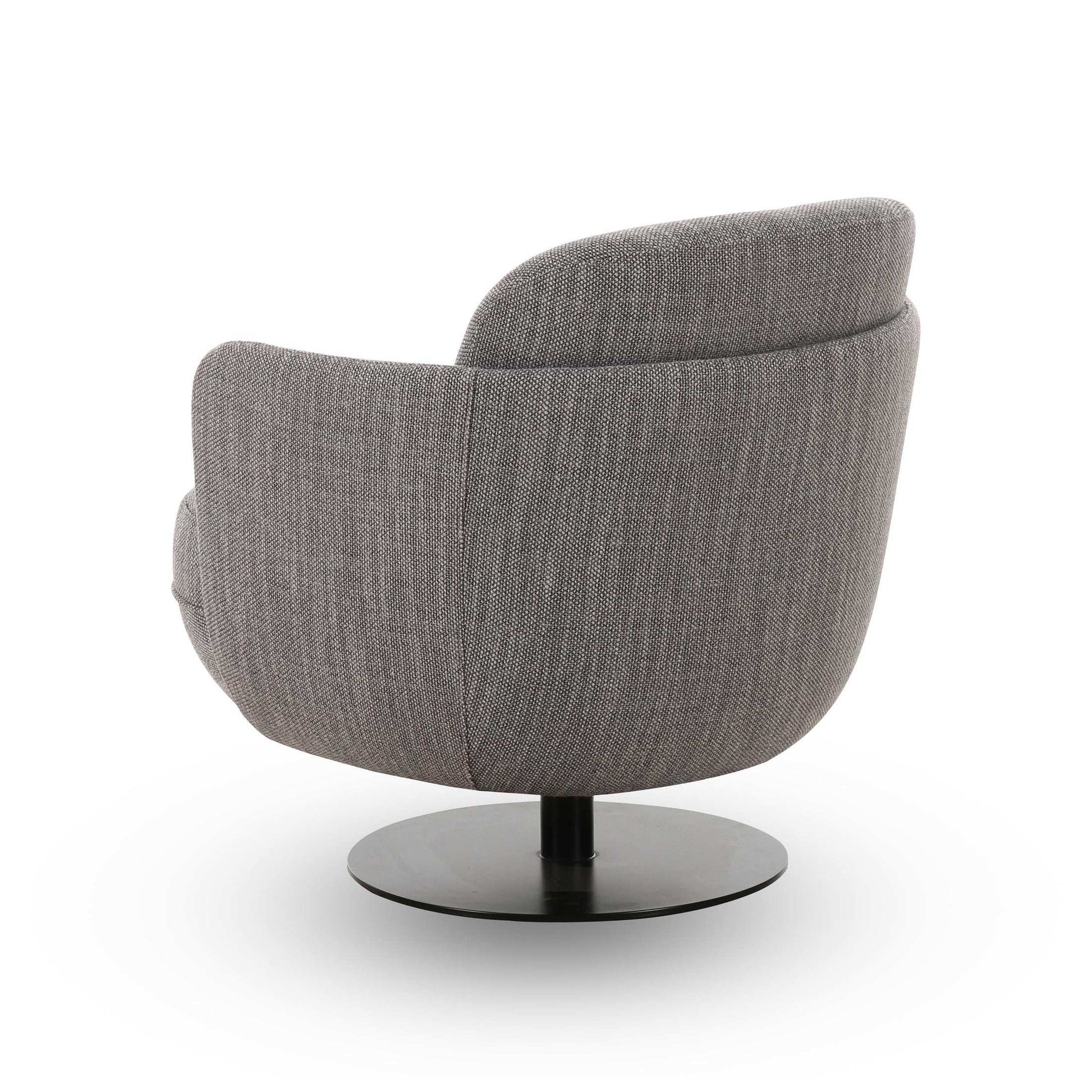 Solange Grey Textured Weave Swivel Chair - Best Buy Furniture