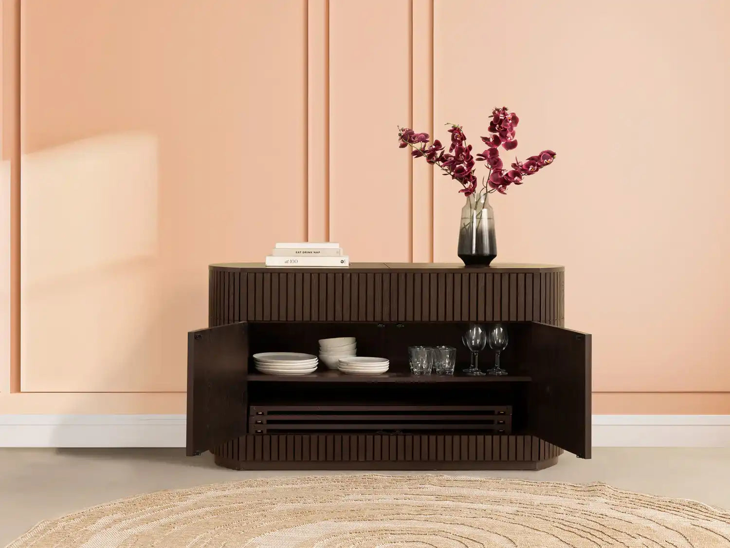 Transformer Round Sideboard - Panel Storage - Best Buy Furniture