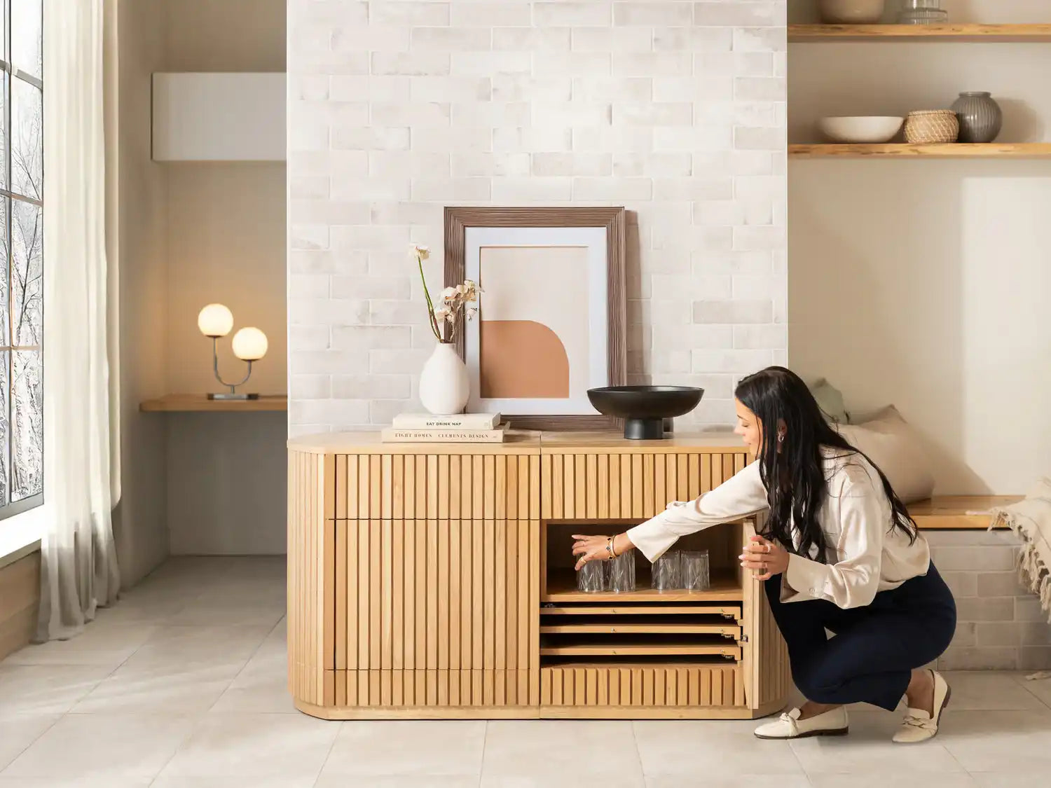 Transformer Round Sideboard - Panel Storage - Best Buy Furniture