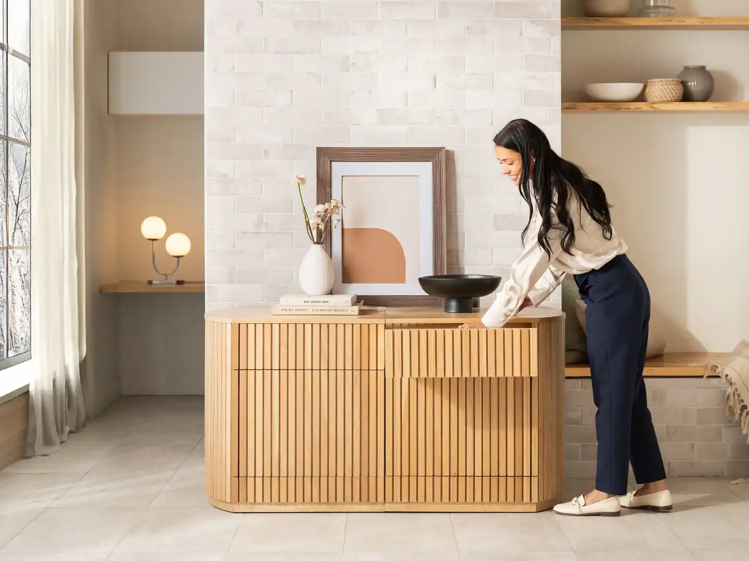 Transformer Round Sideboard - Panel Storage - Best Buy Furniture