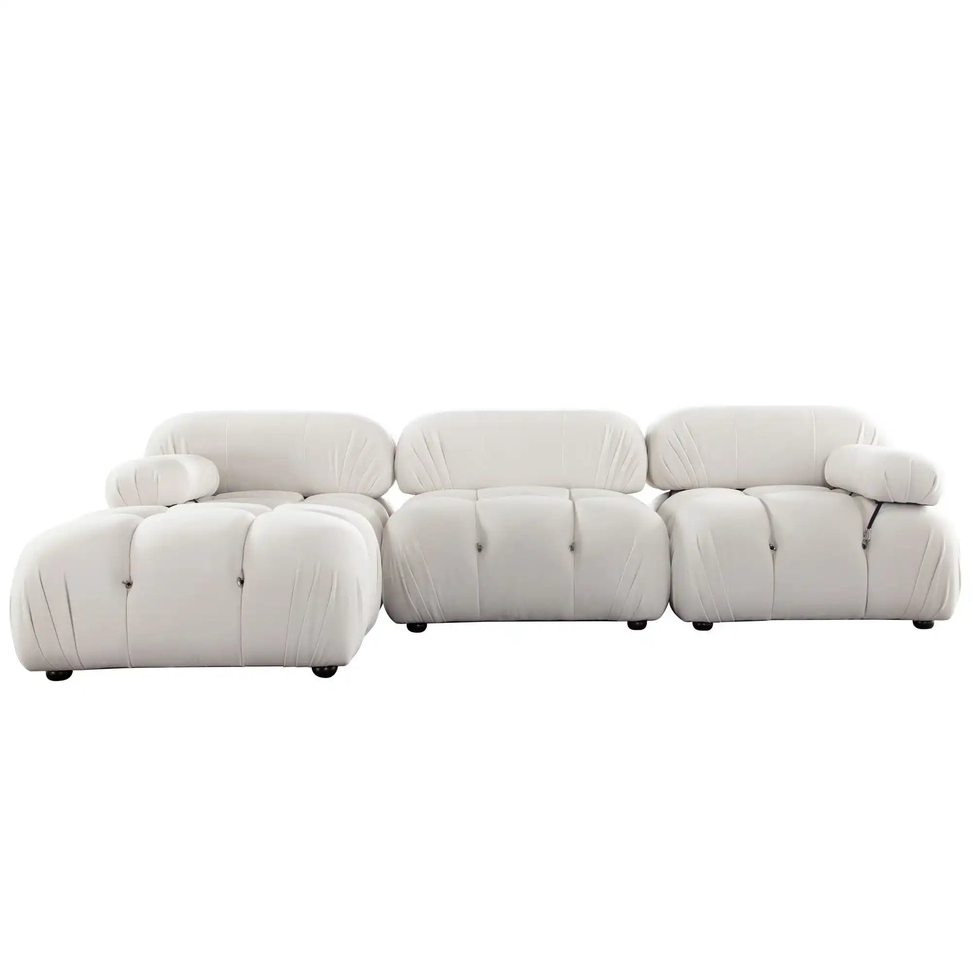 Paloma 4 Piece Reversible Sectional – Light Cream Velvet - Best Buy Furniture