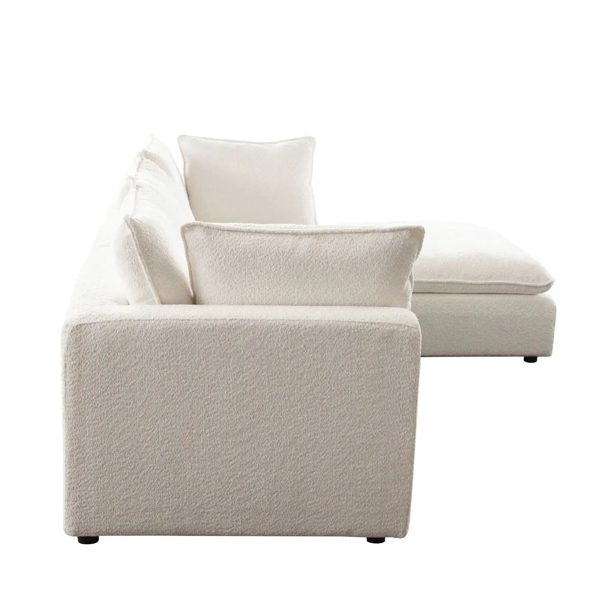 Ivy Reversible 4 Piece Down Sectional – White Faux Shearling - Best Buy Furniture