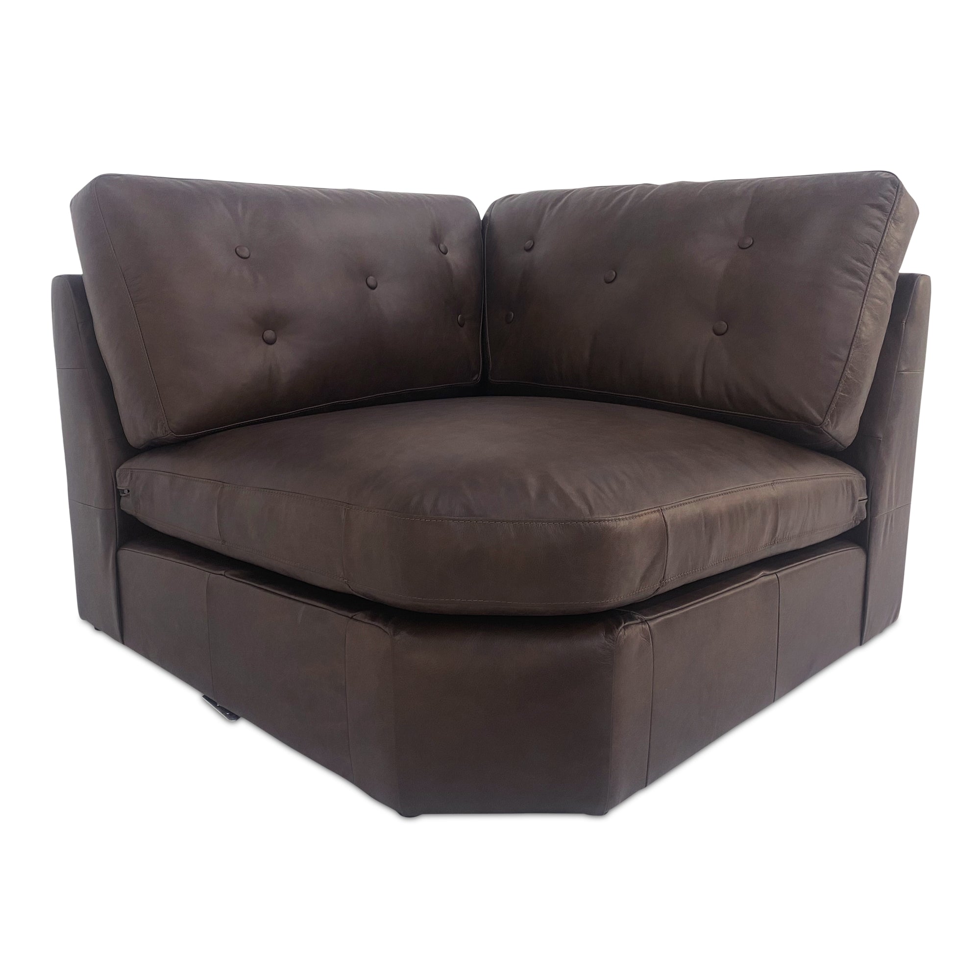 Thurlow Corner Chair Espresso Brown Leather - Moes Home