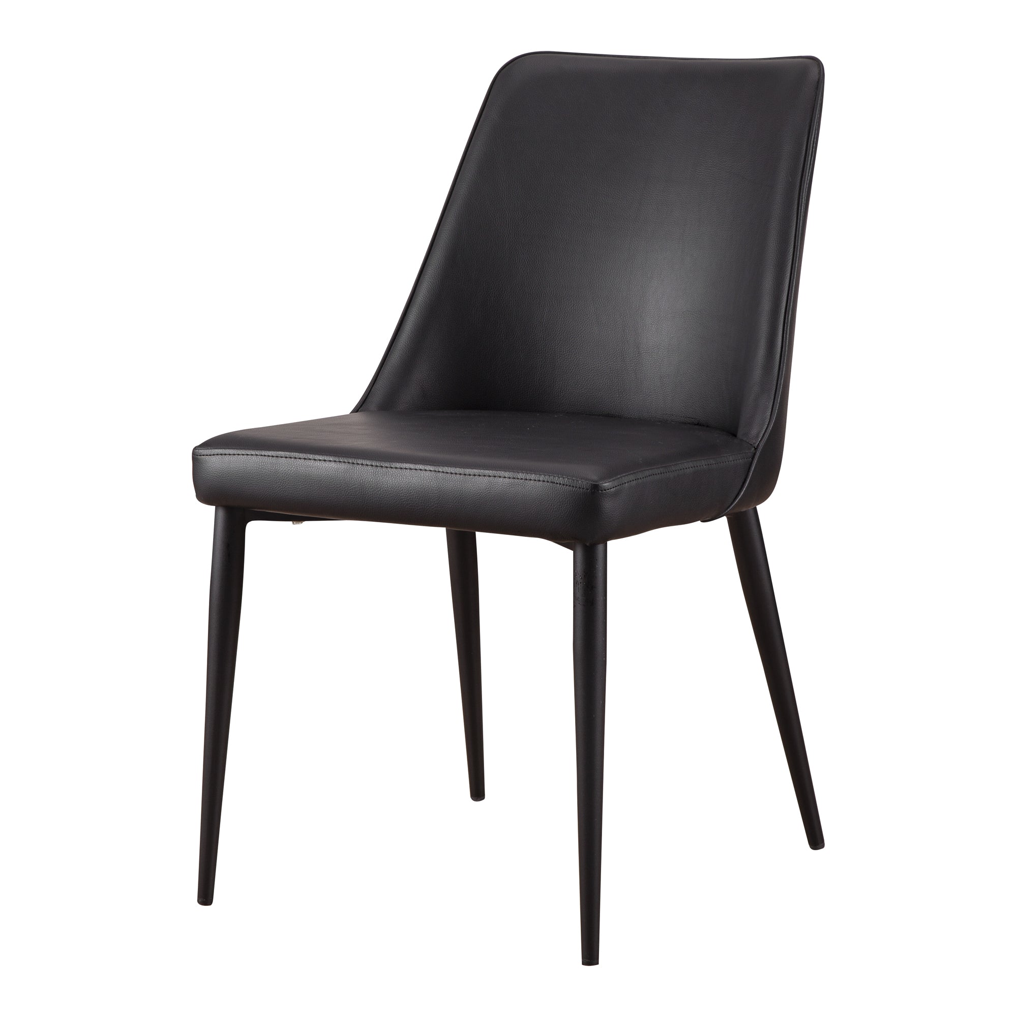 Lula Dining Chair Black Vegan Leather - Set Of Two - Moes Home