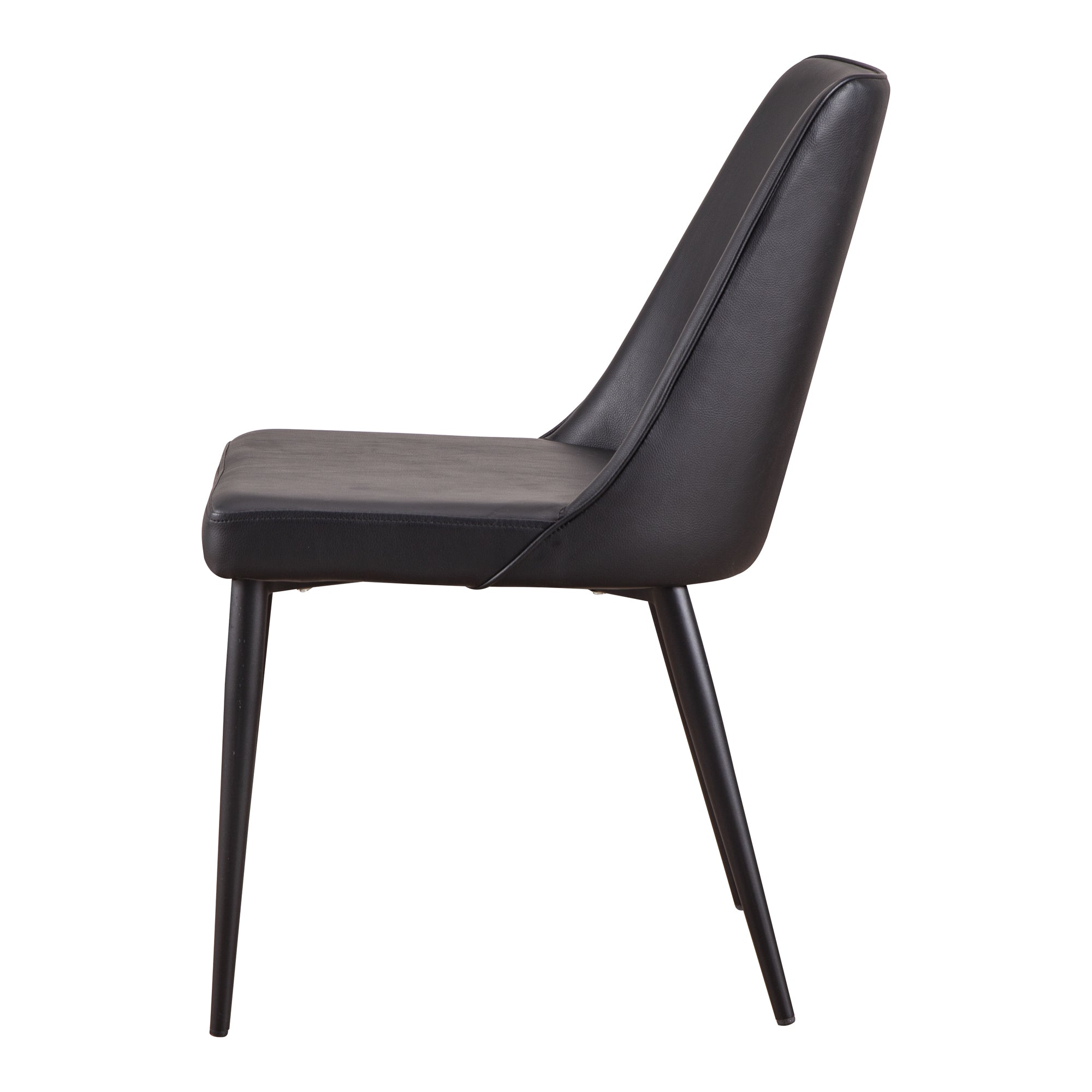 Lula Dining Chair Black Vegan Leather - Set Of Two - Moes Home