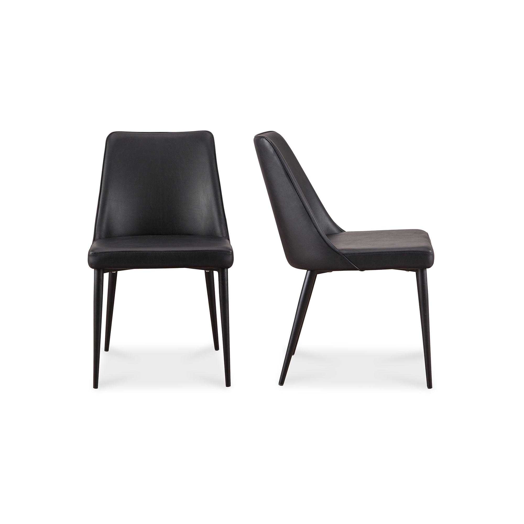 Lula Dining Chair Black Vegan Leather - Set Of Two - Moes Home