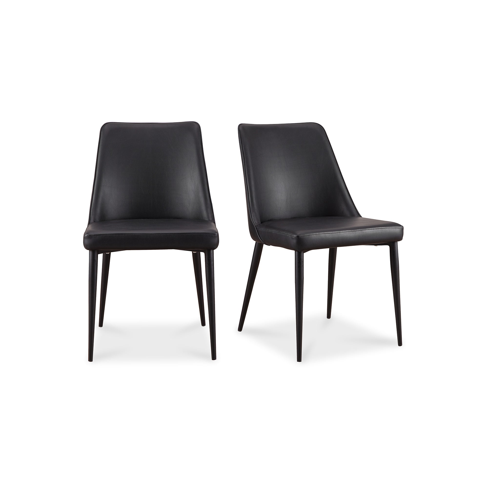 Lula Dining Chair Black Vegan Leather - Set Of Two - Moes Home