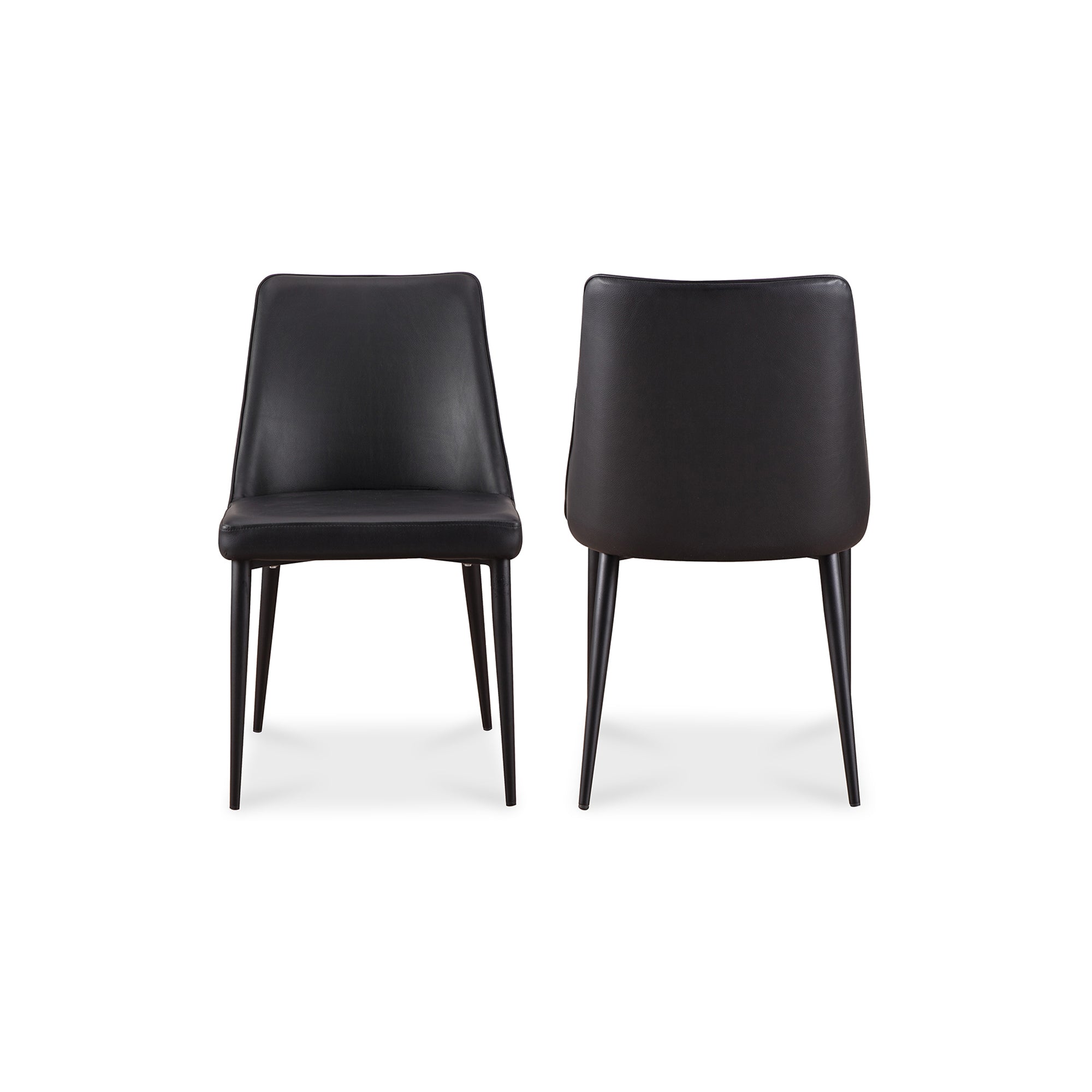 Lula Dining Chair Black Vegan Leather - Set Of Two - Moes Home