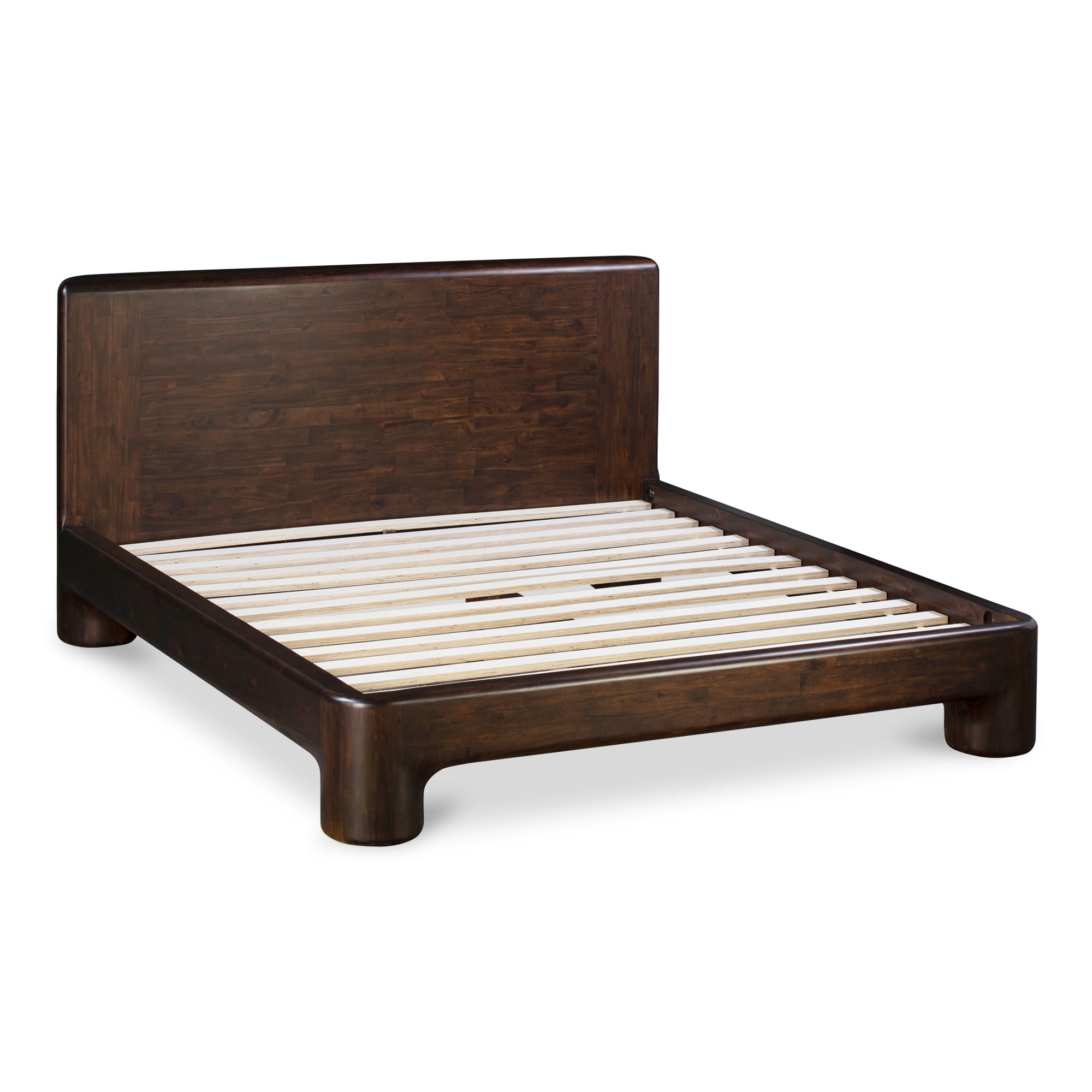 Rowan Bed Queen Dark Brown - Moes Home