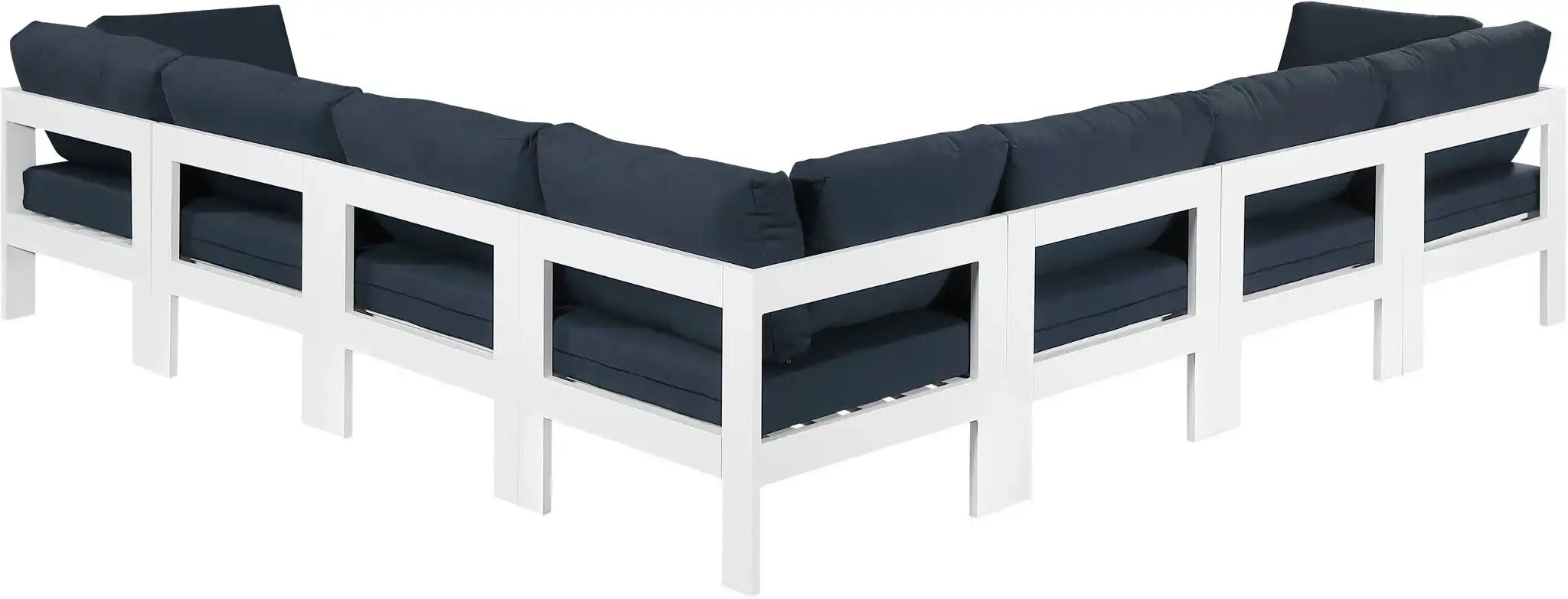 Nizuc - Outdoor Patio 7 Piece Modular Sectional With White Frame