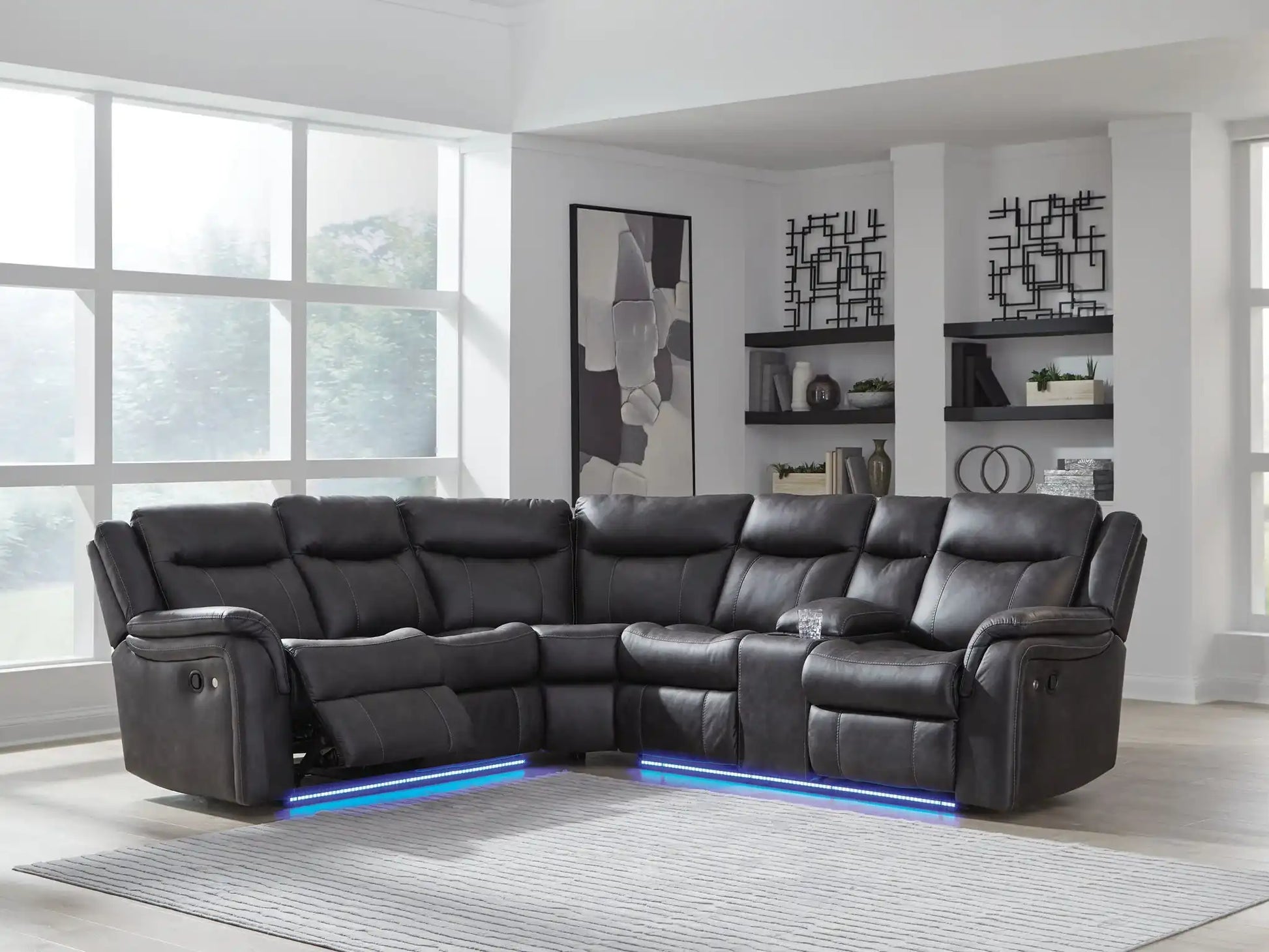 Sultan Meadow - 2-Piece Reclining Sectional - Carbon - Best Buy Furniture