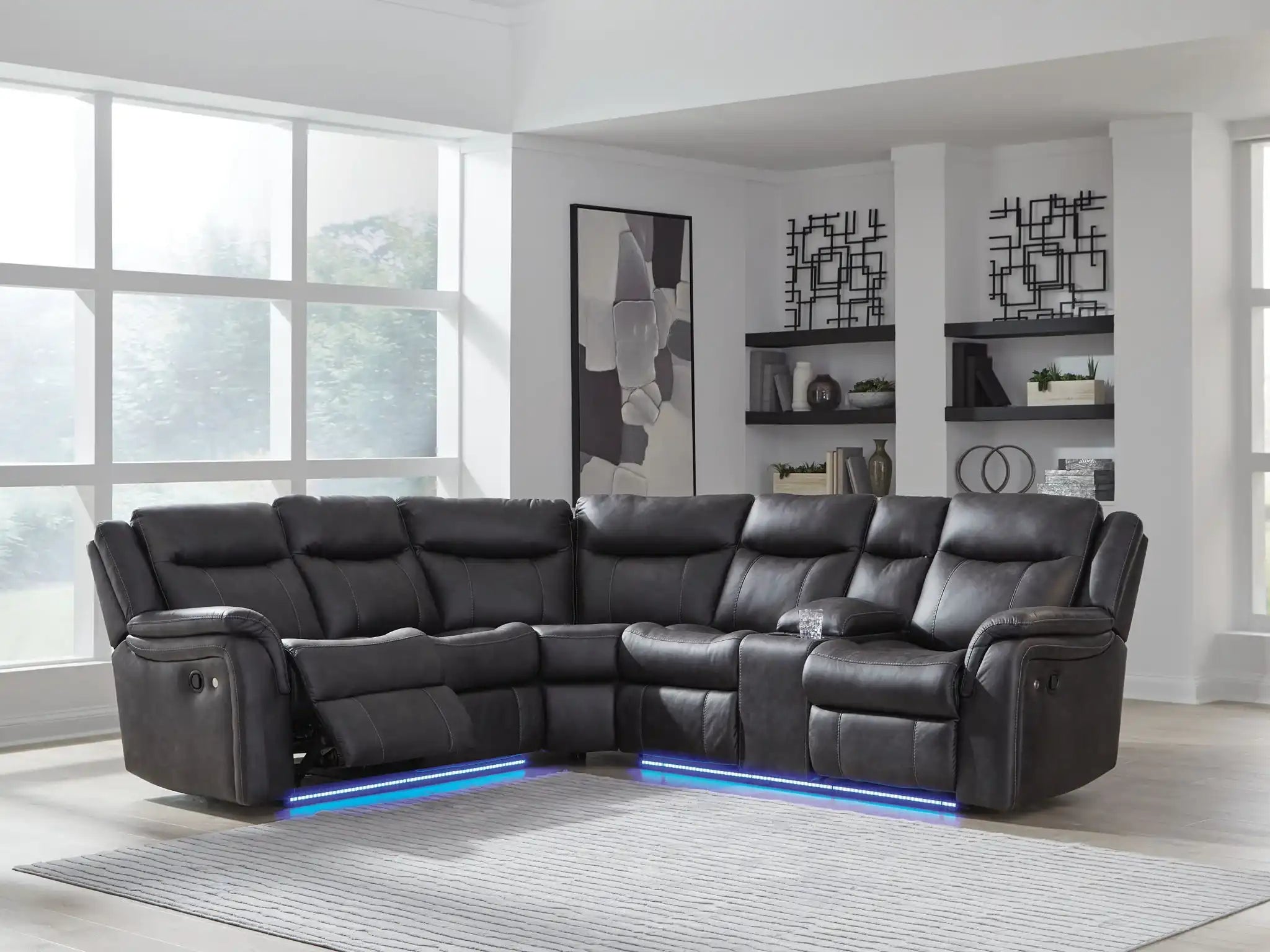 Sultan Meadow - 2-Piece Reclining Sectional - Carbon - Best Buy Furniture