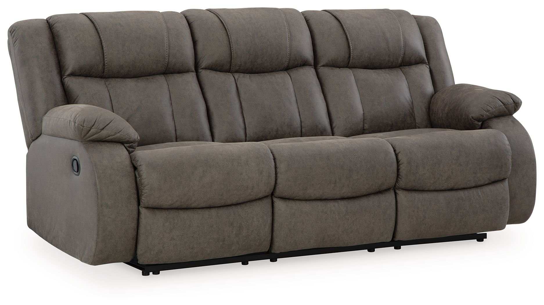 First Base - Reclining Sofa - Gunmetal - Best Buy Furniture
