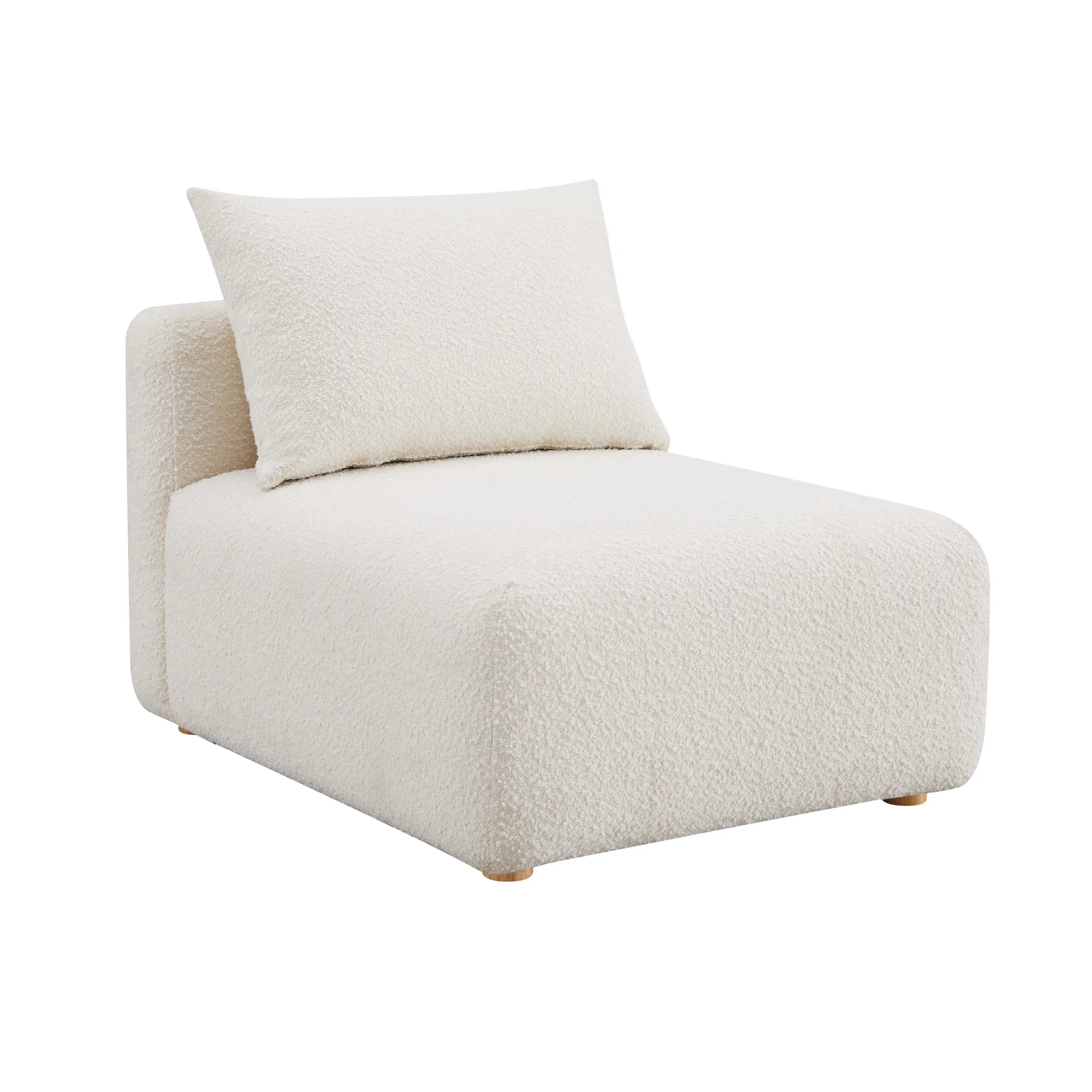 Hangover - Boucle Modular Armless Chair - Cream - Best Buy Furniture