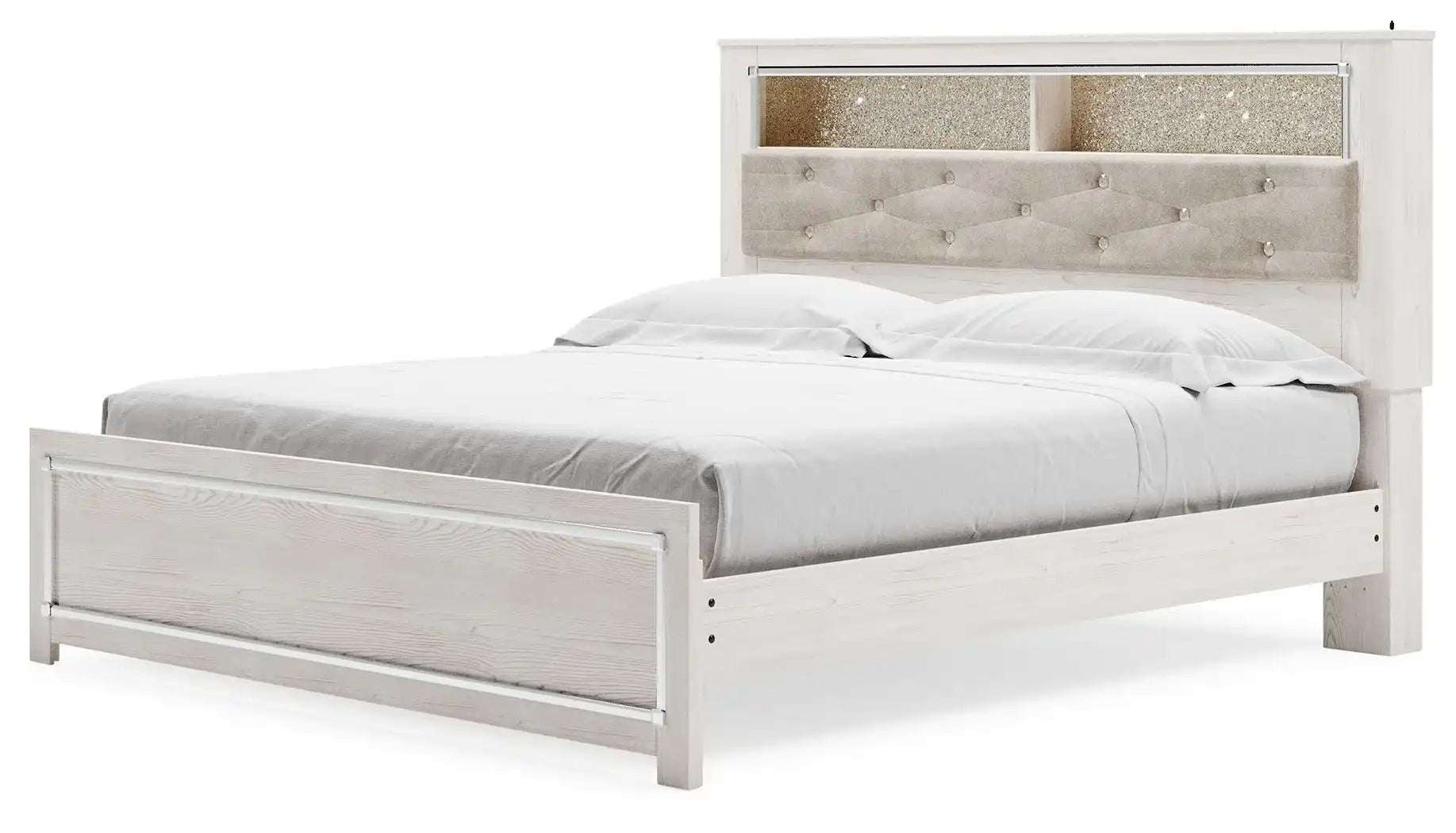 Altyra - King Bookcase Panel Bed - White - Best Buy Furniture